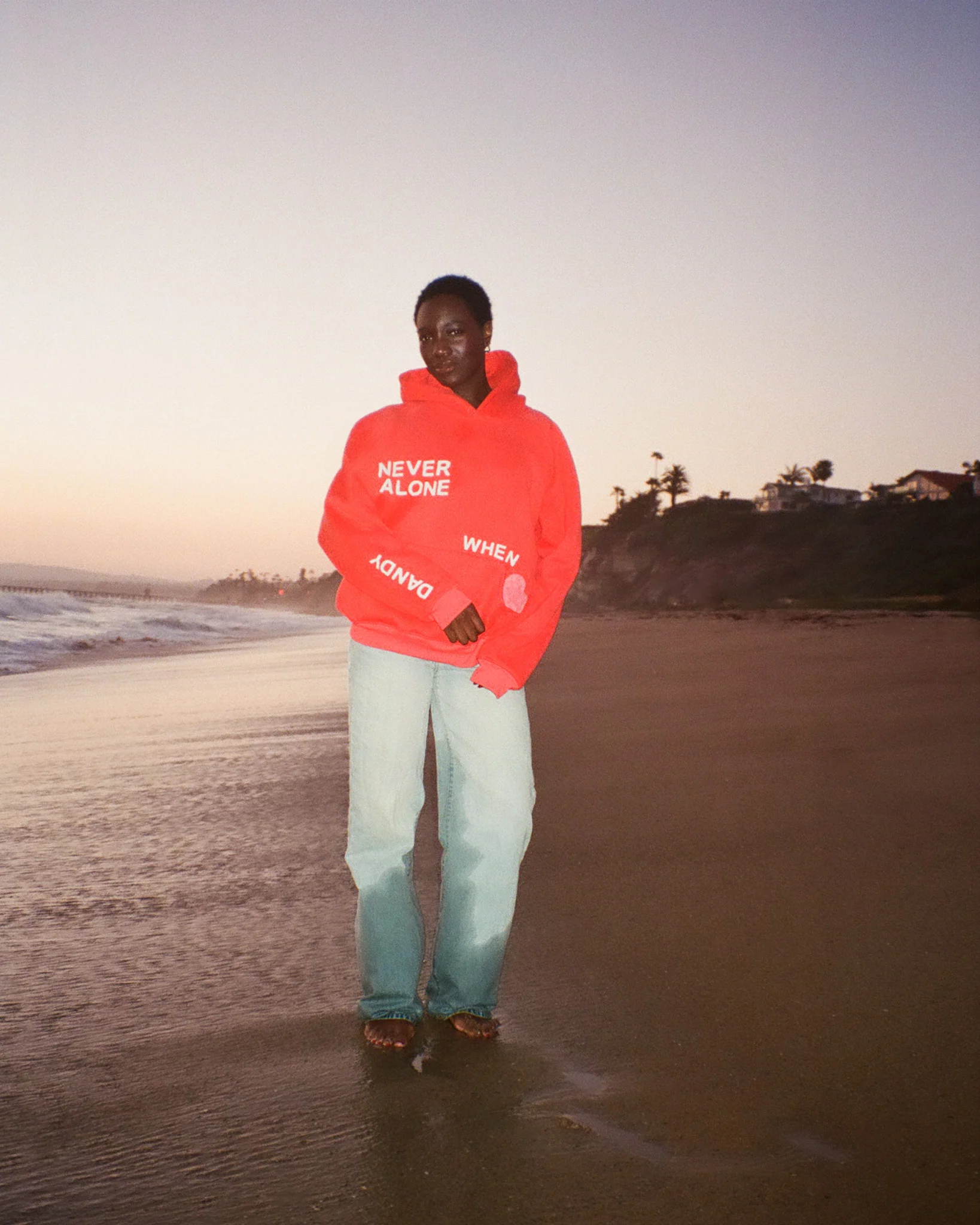 "All my Friends" Oversized Lux Hoodie in Red - Image 2