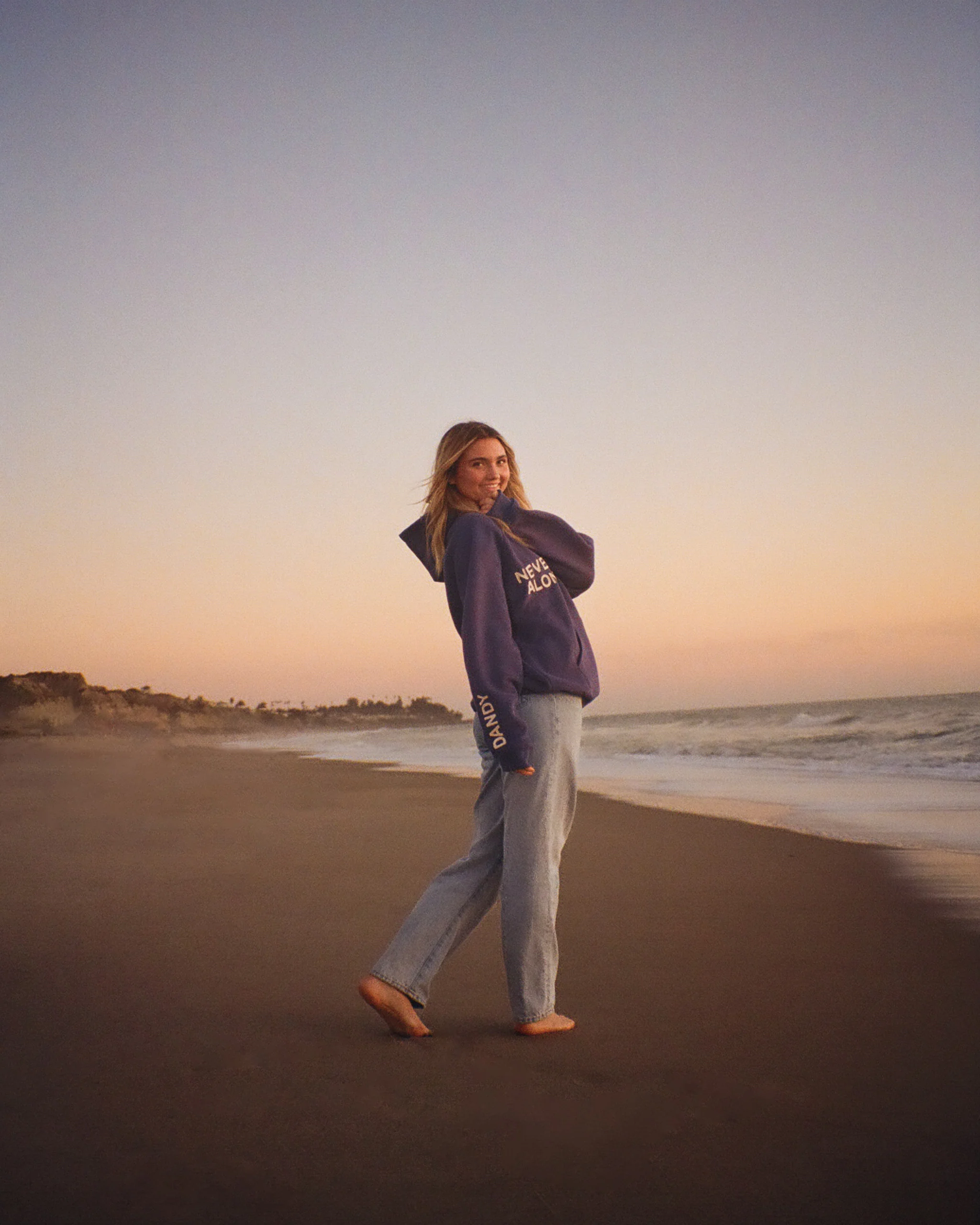 "All my Friends" Oversized Lux Hoodie in Blue - Image 4