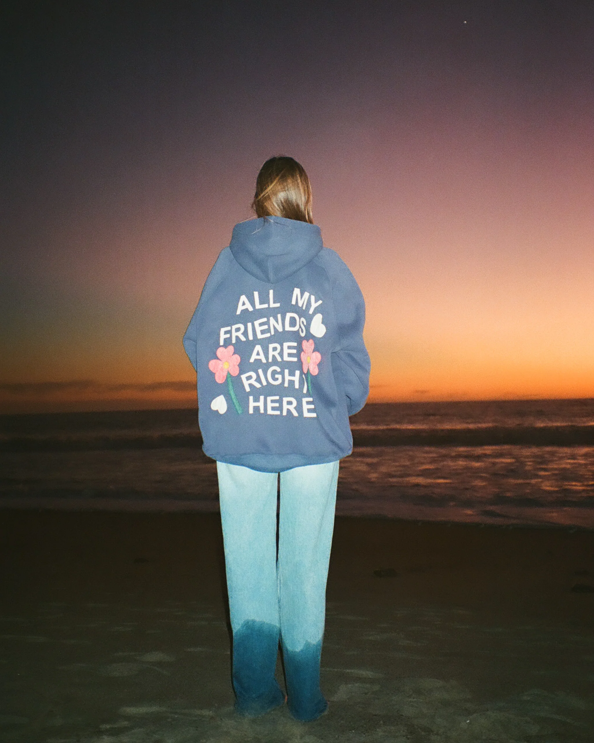 "All my Friends" Oversized Lux Hoodie in Blue - Image 9