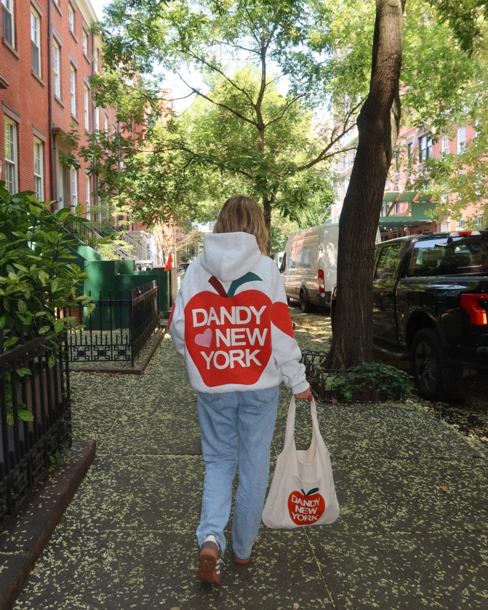 "Big Apple" Oversized Lux Hoodie in Heather Gray - Image 10
