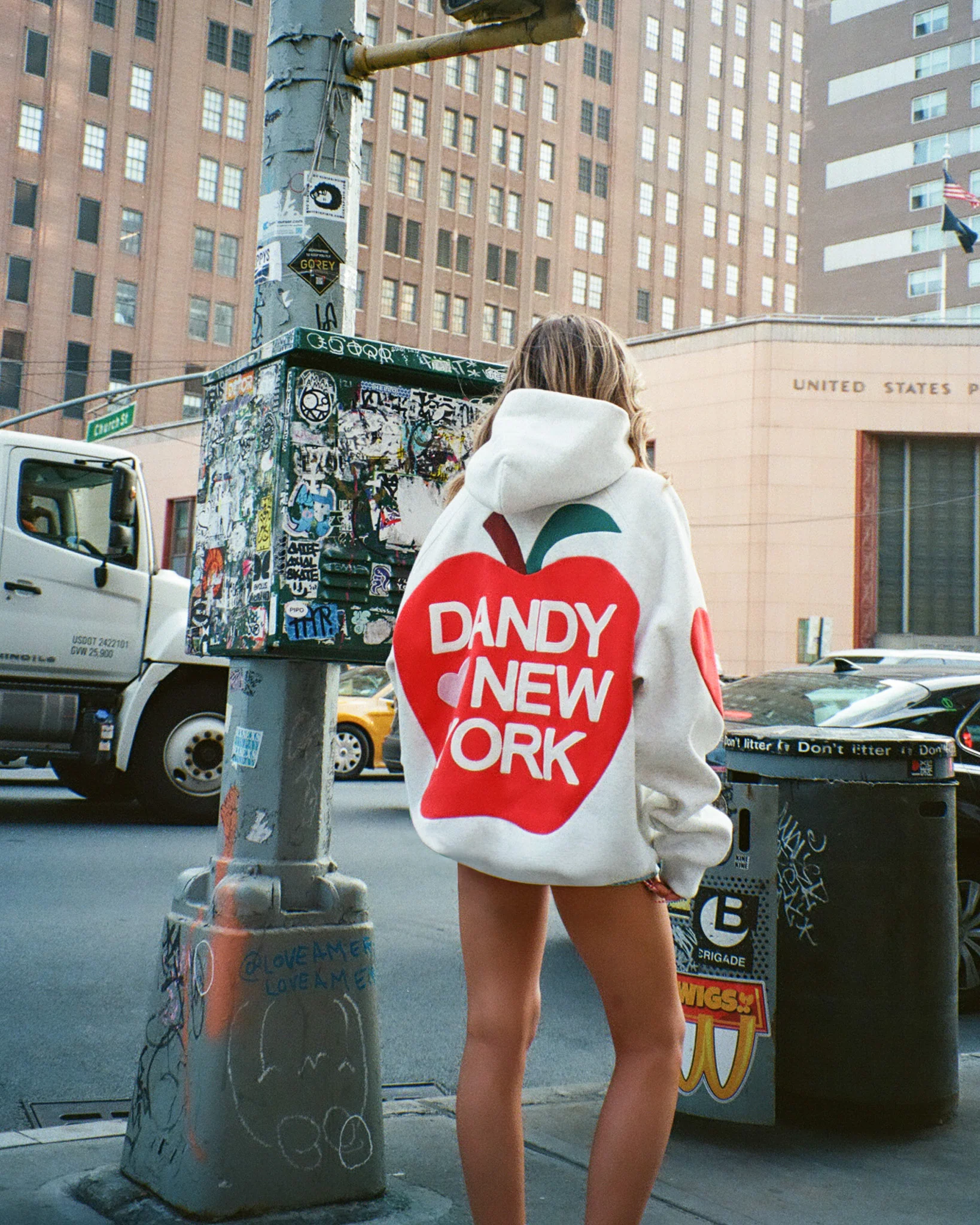 "Big Apple" Oversized Lux Hoodie in Heather Gray - Image 17