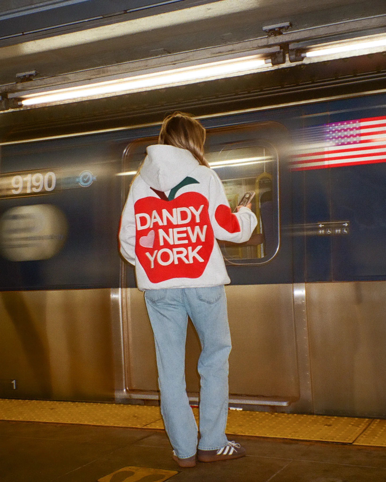 "Big Apple" Oversized Lux Hoodie in Heather Gray - Image 4