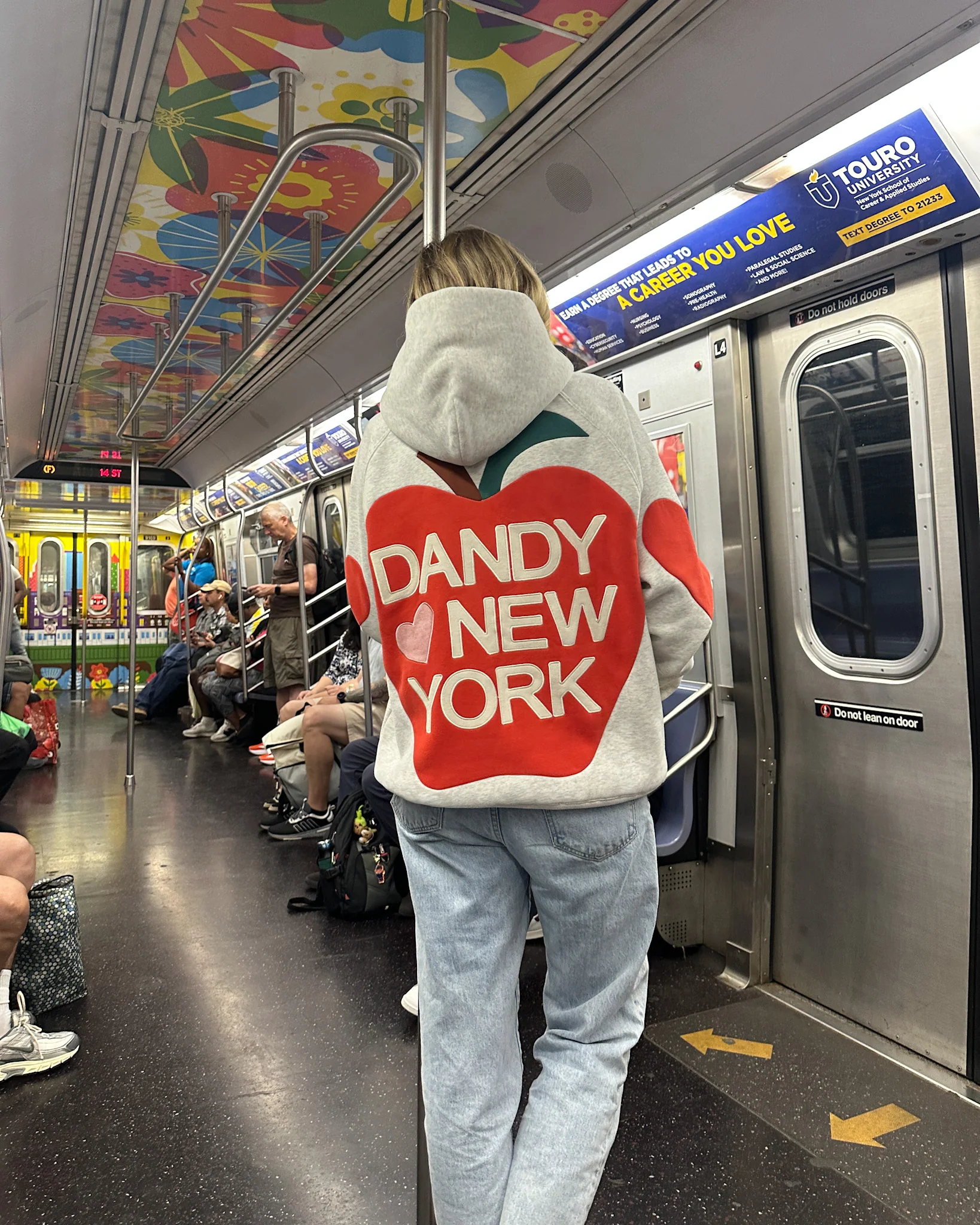 "Big Apple" Oversized Lux Hoodie in Heather Gray - Image 5