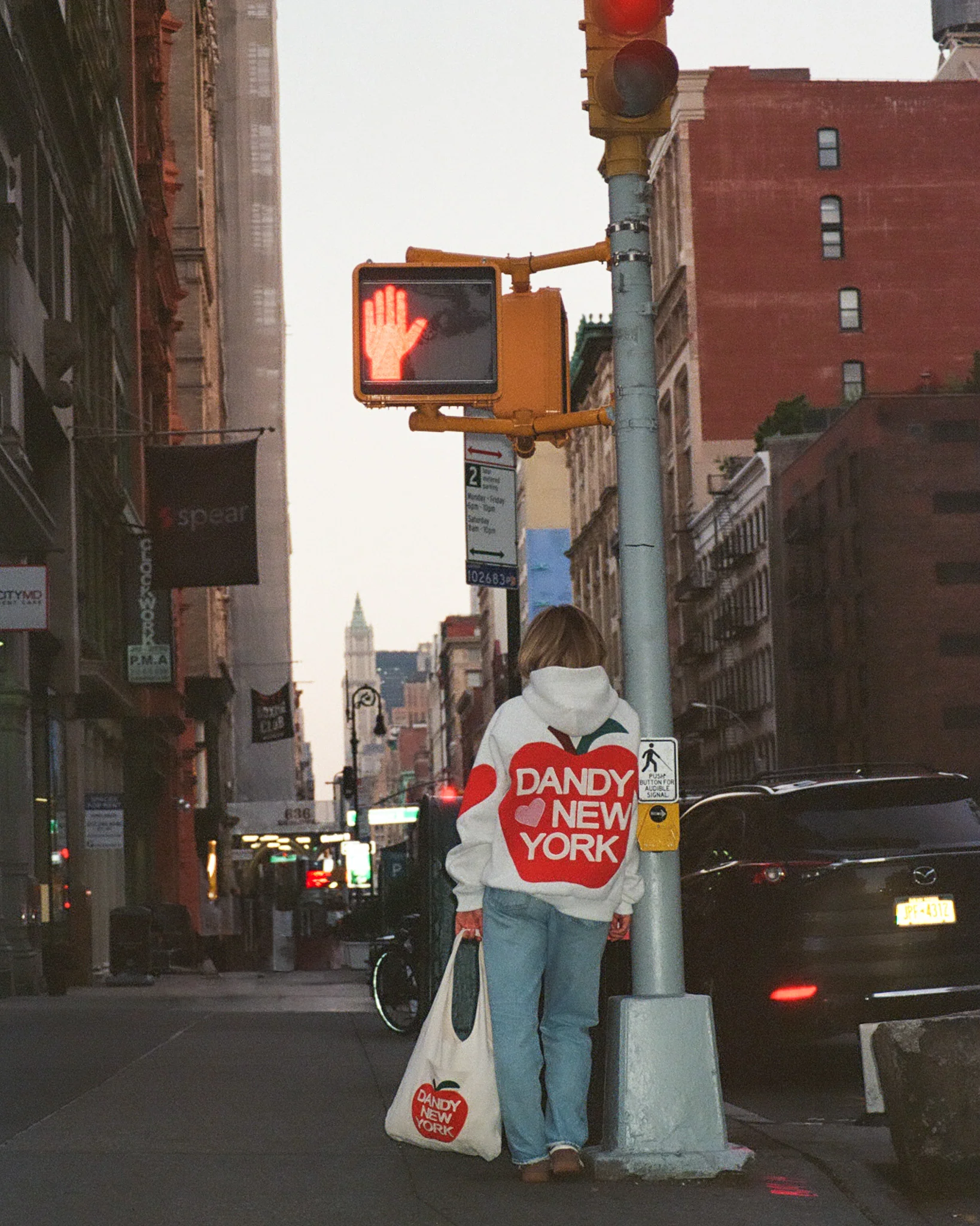 "Big Apple" Oversized Lux Hoodie in Heather Gray - Image 8