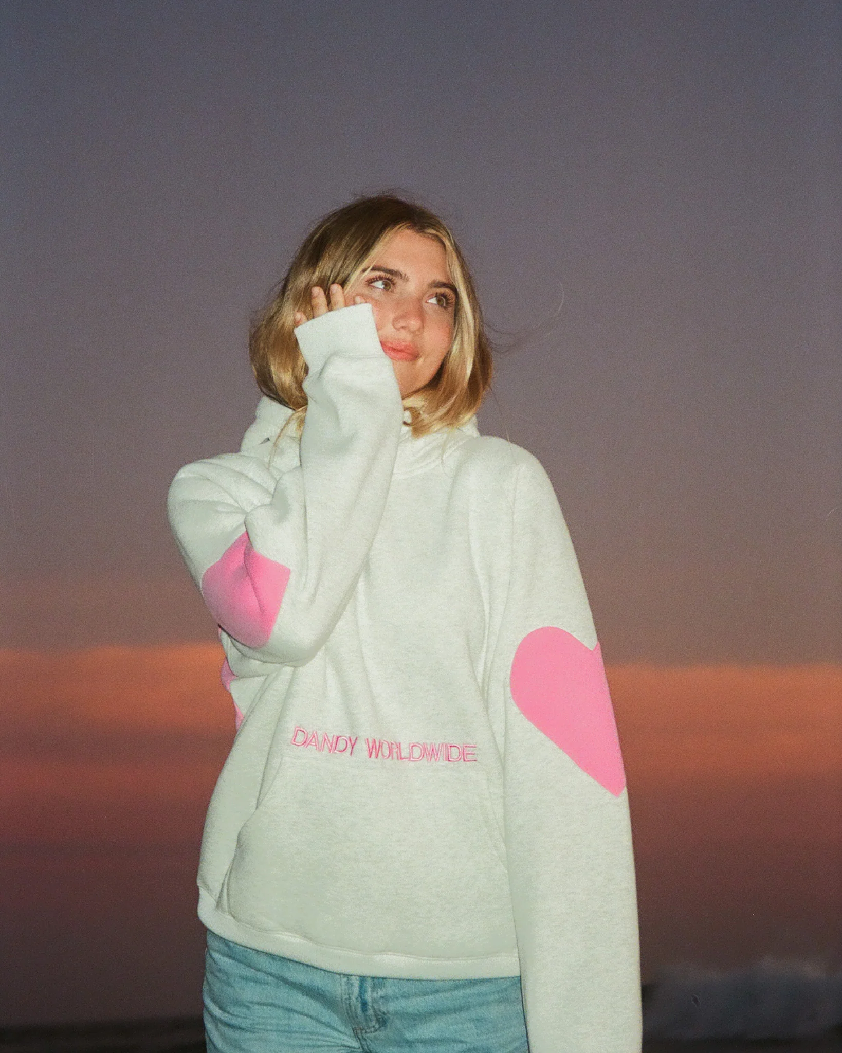 "Big Heart" Oversized Lux Hoodie in Heather Gray - Image 2