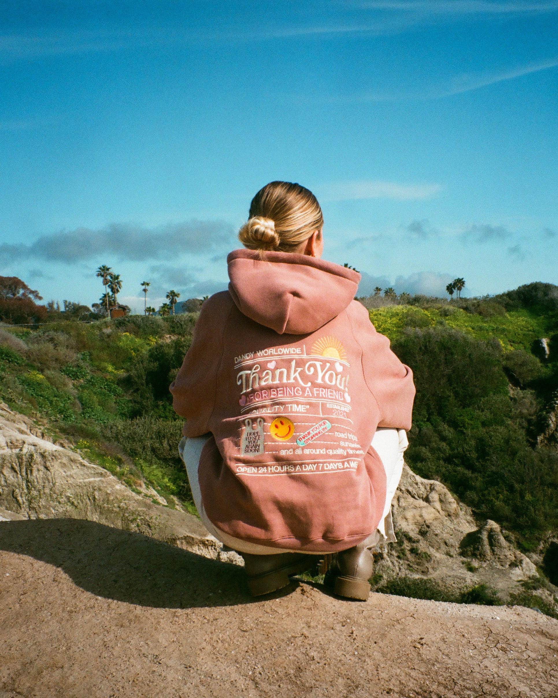 "Quality Time" Oversized Lux Hoodie in Light Brown - Image 4