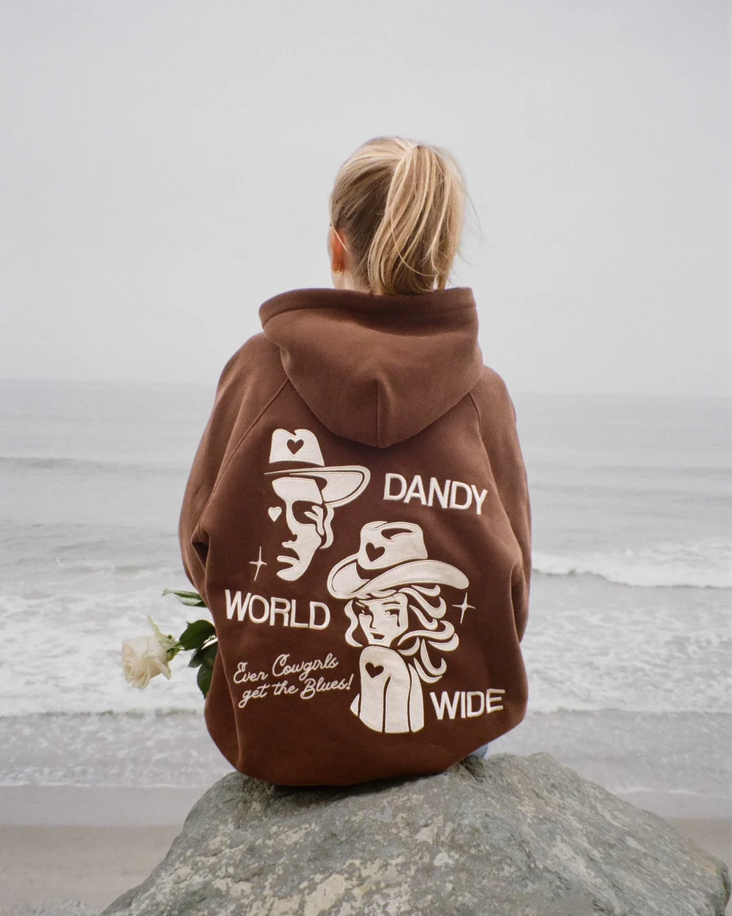 "Cowgirl" Oversized Lux Hoodie in Brown - Image 10