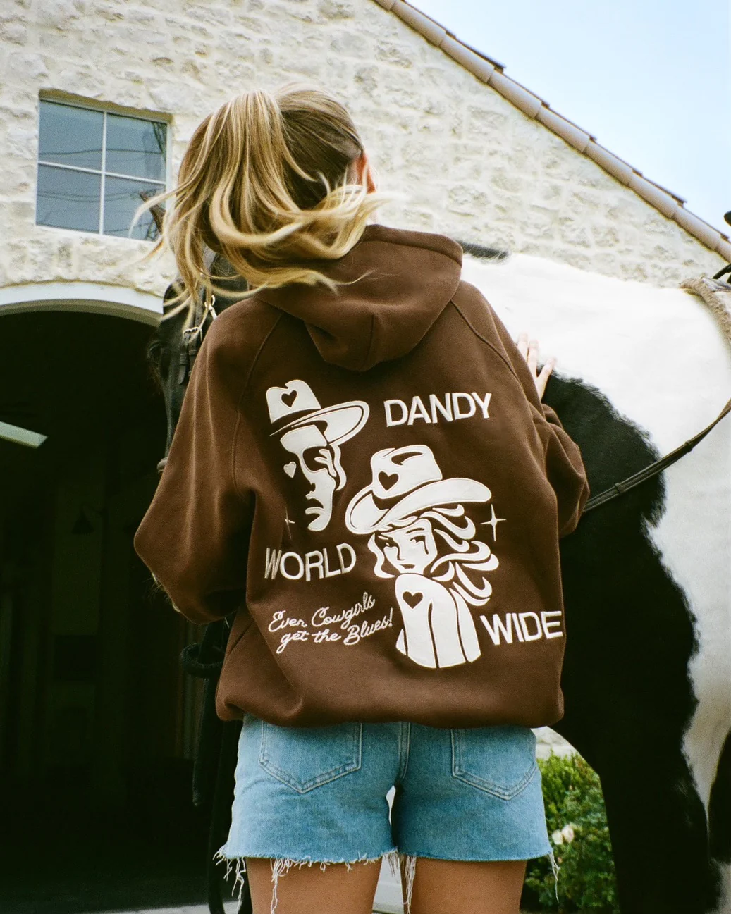 "Cowgirl" Oversized Lux Hoodie in Brown - Image 3