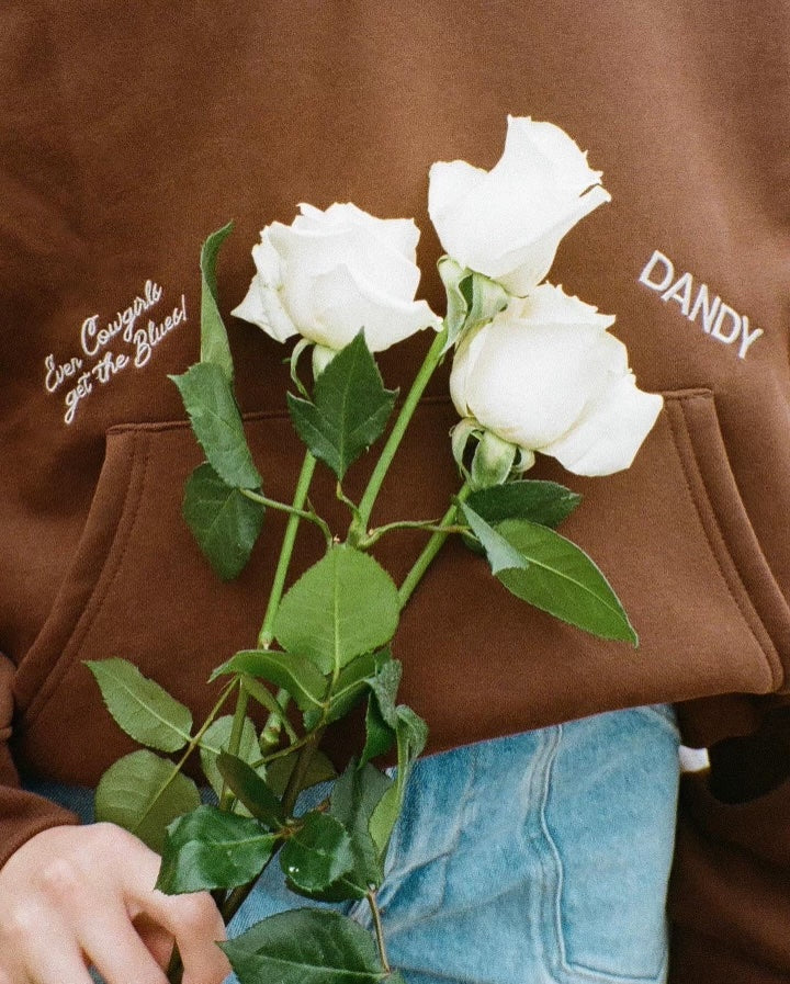 "Cowgirl" Oversized Lux Hoodie in Brown - Image 4