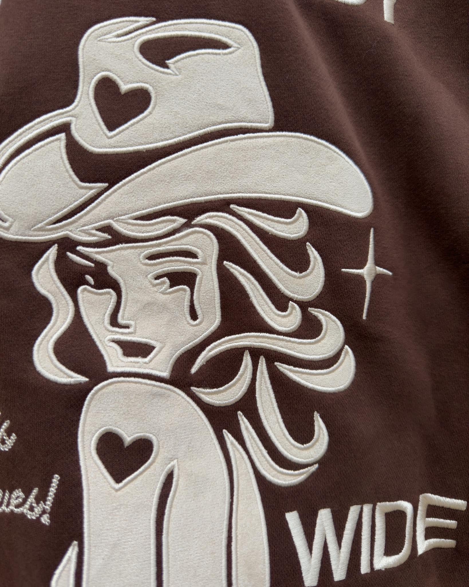 "Cowgirl" Oversized Lux Hoodie in Brown - Image 8