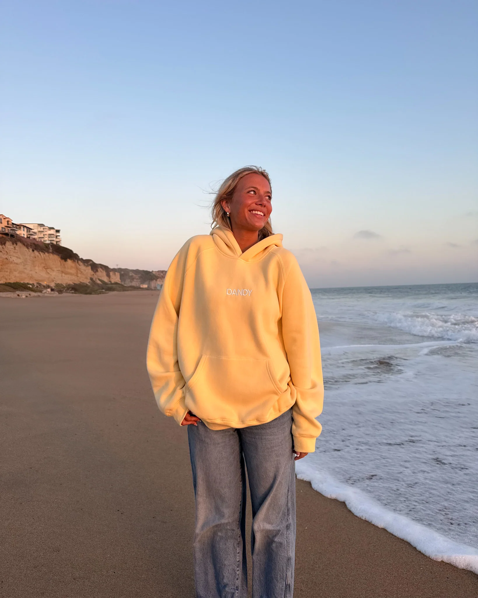 "Let's Go On An Adventure" Oversized Lux Hoodie in Butter Yellow - Image 2