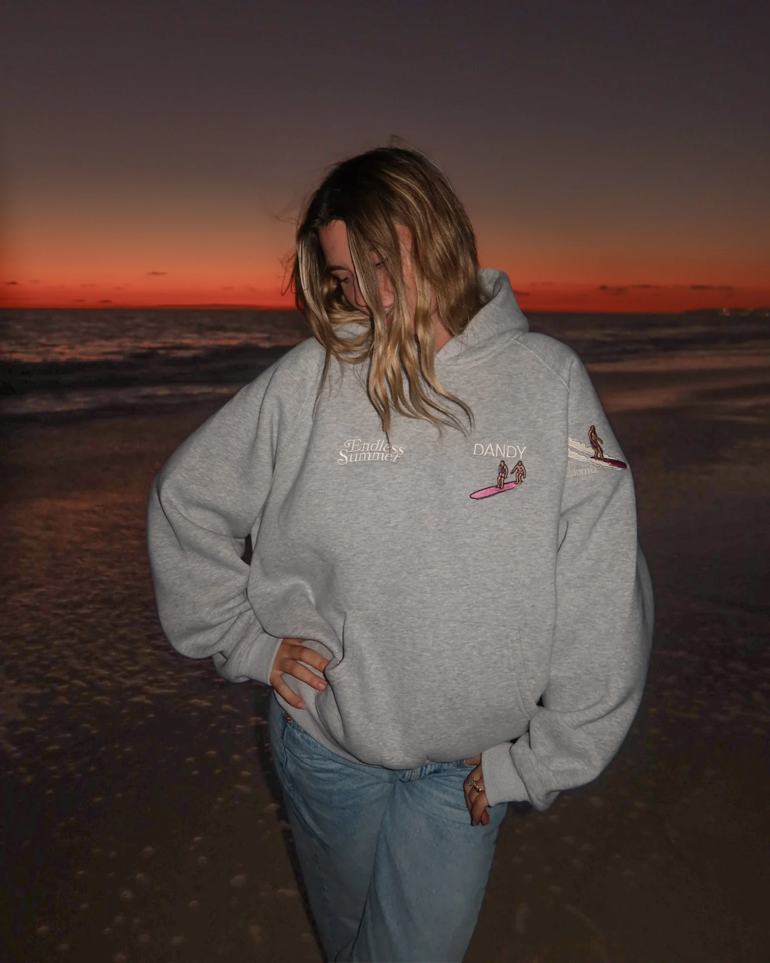 "Endless Summer" Oversized Lux Hoodie in Dark Heather - Image 2