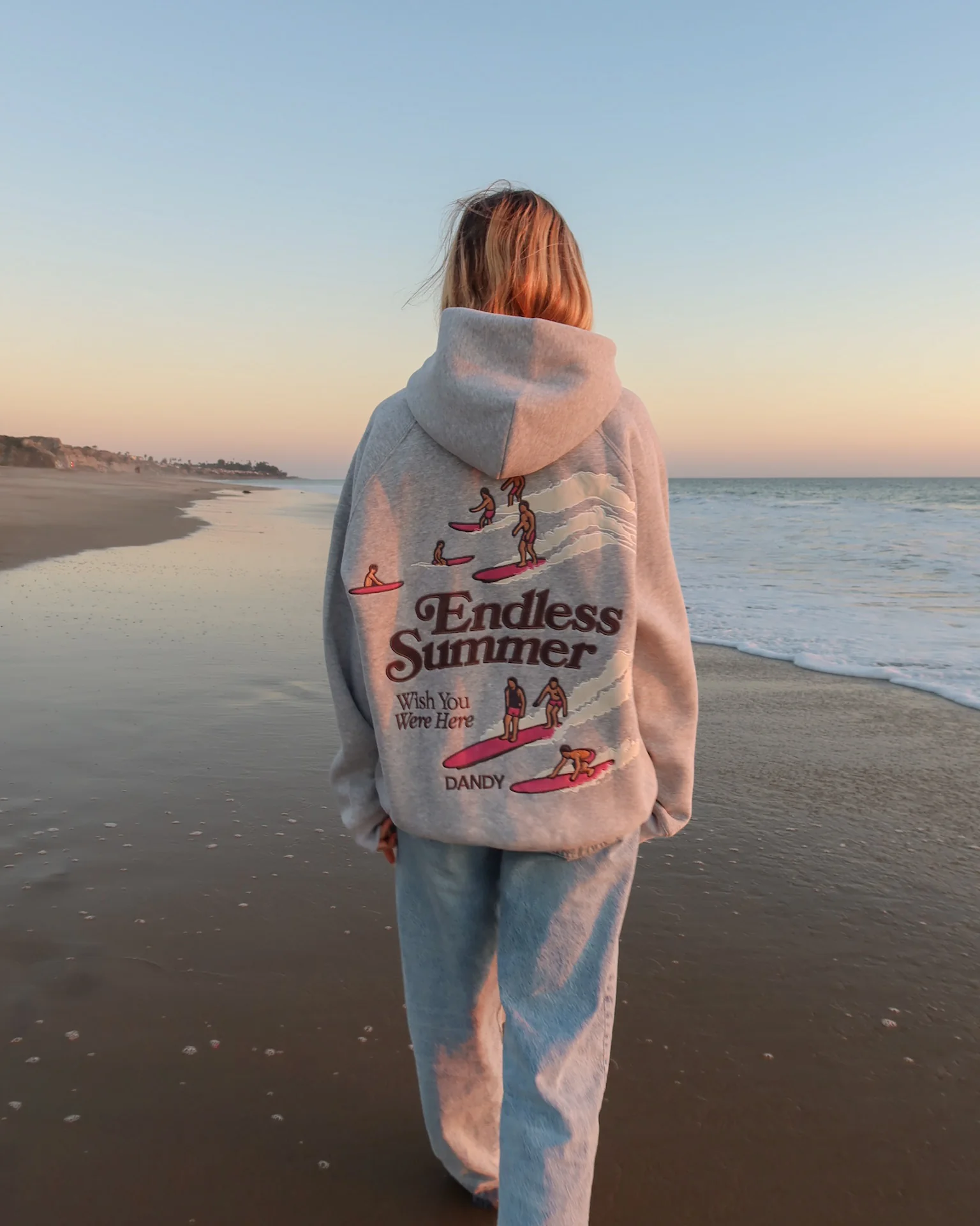 "Endless Summer" Oversized Lux Hoodie in Dark Heather - Image 3