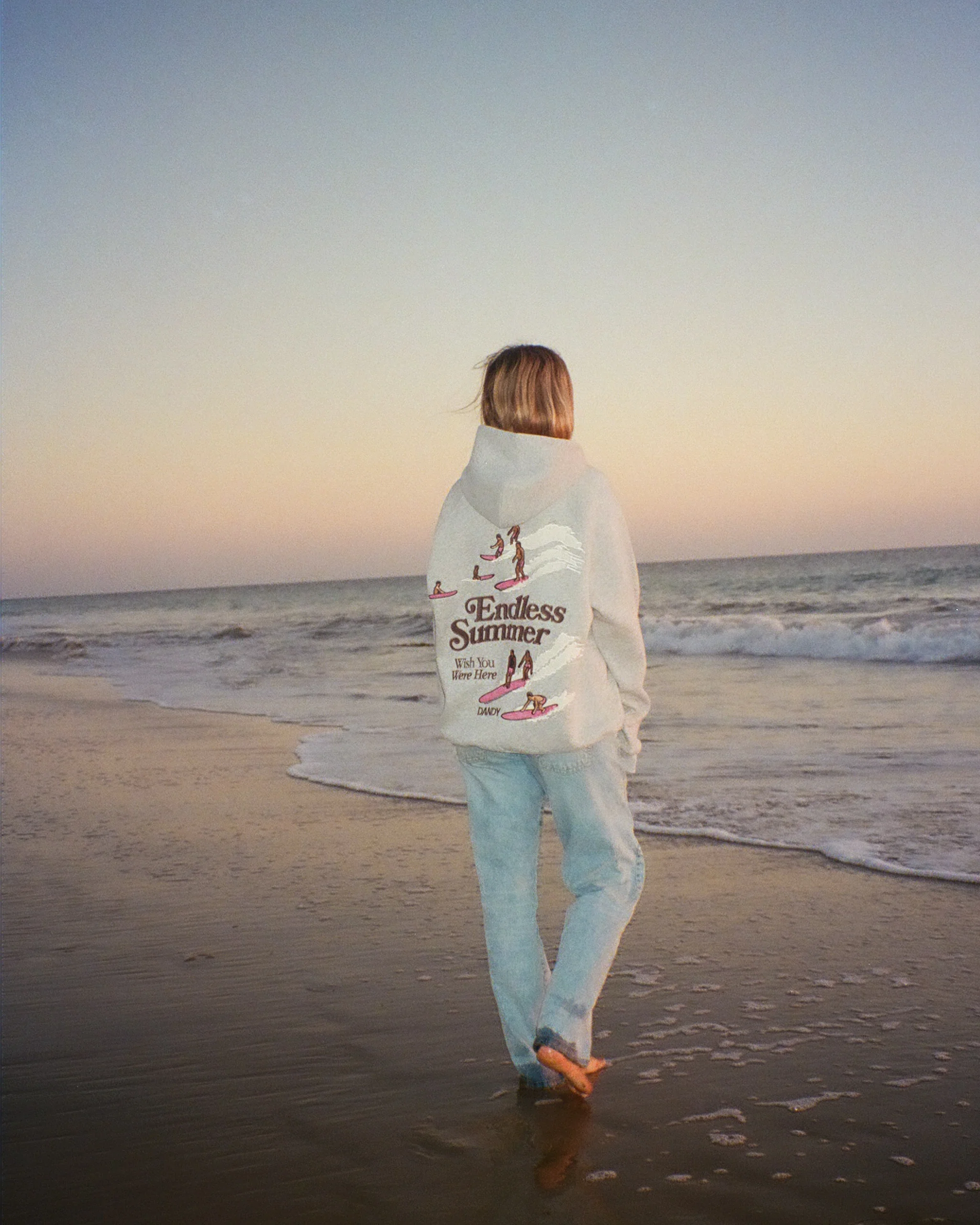 "Endless Summer" Oversized Lux Hoodie in Dark Heather - Image 4