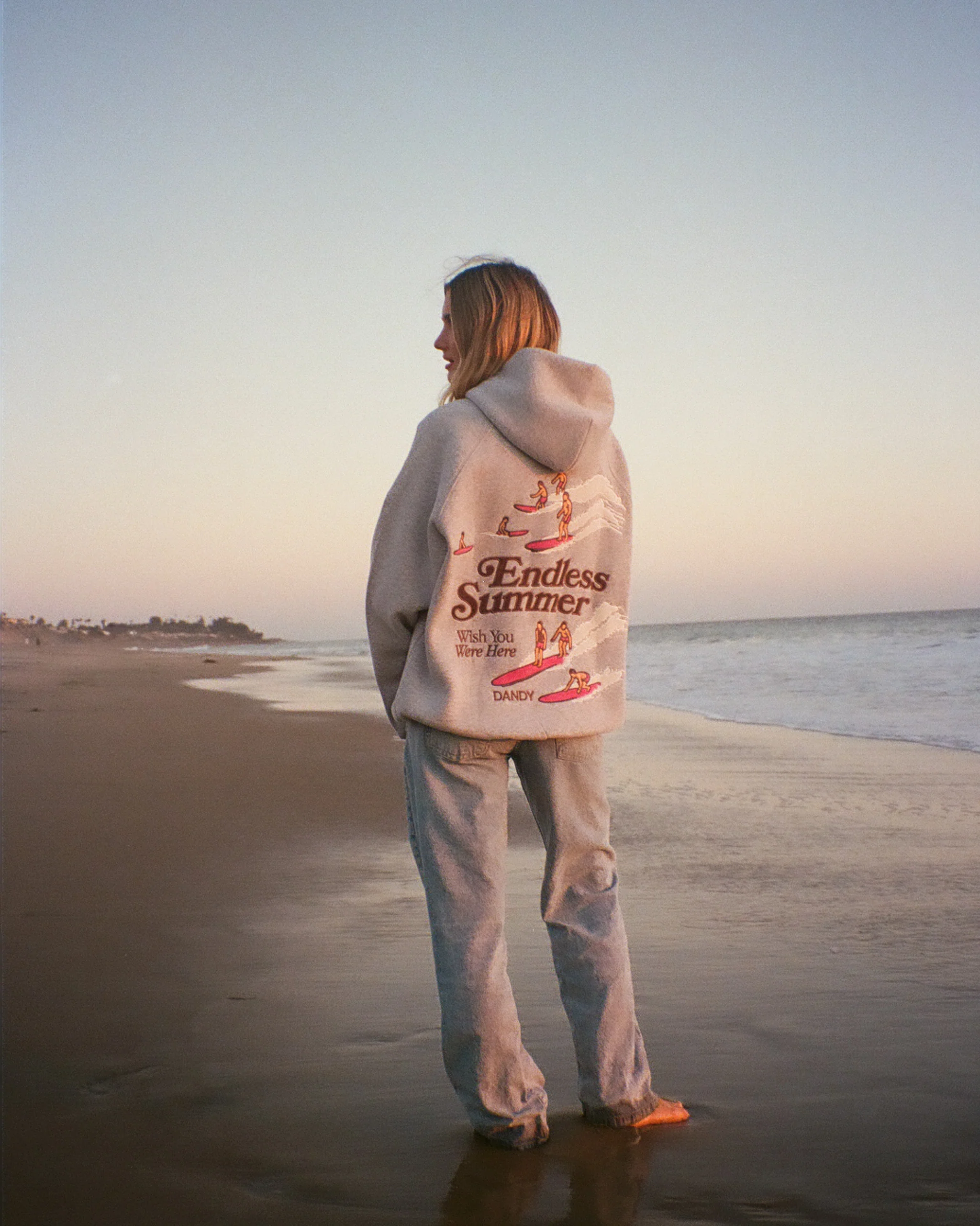 "Endless Summer" Oversized Lux Hoodie in Dark Heather - Image 5