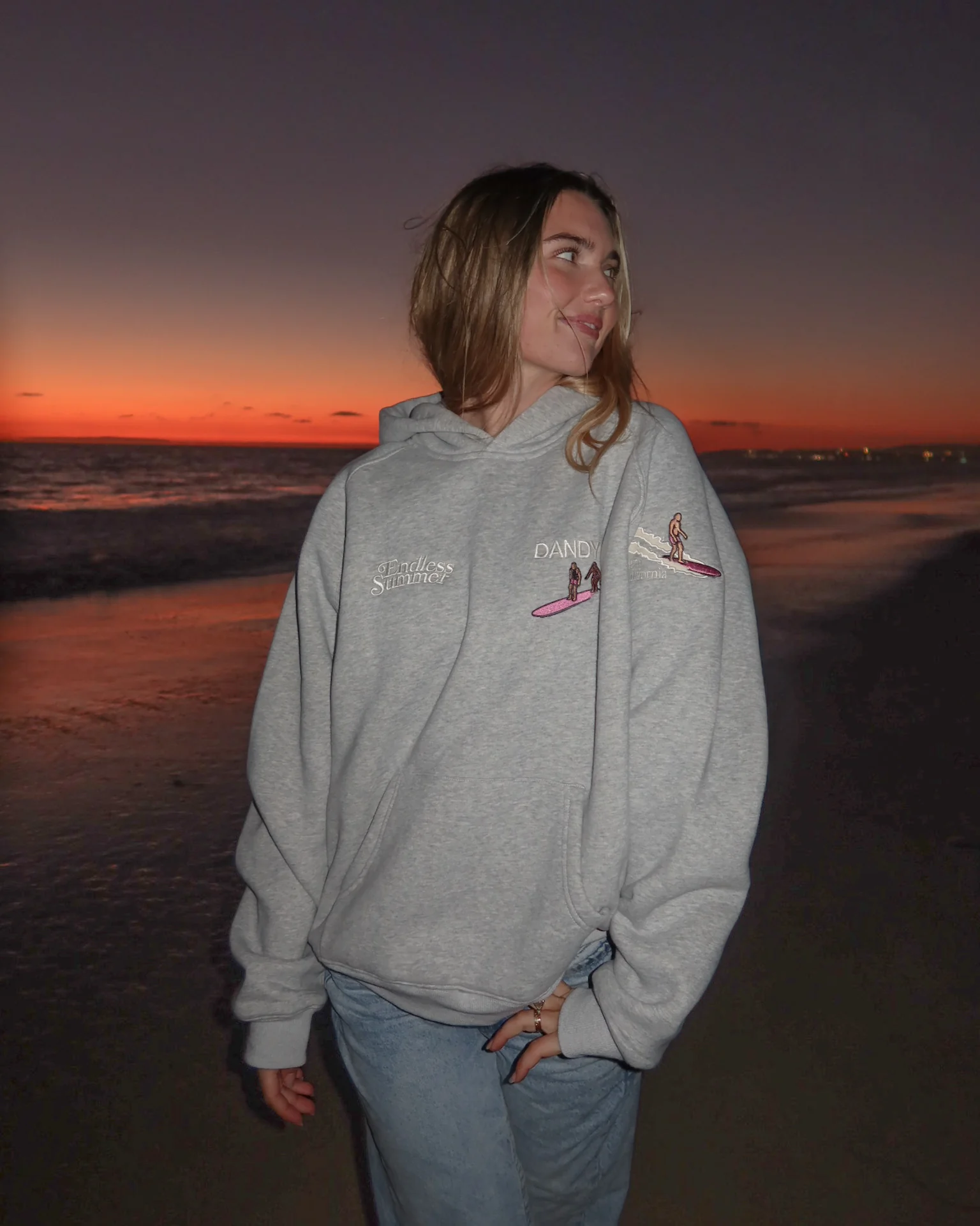 "Endless Summer" Oversized Lux Hoodie in Dark Heather - Image 6