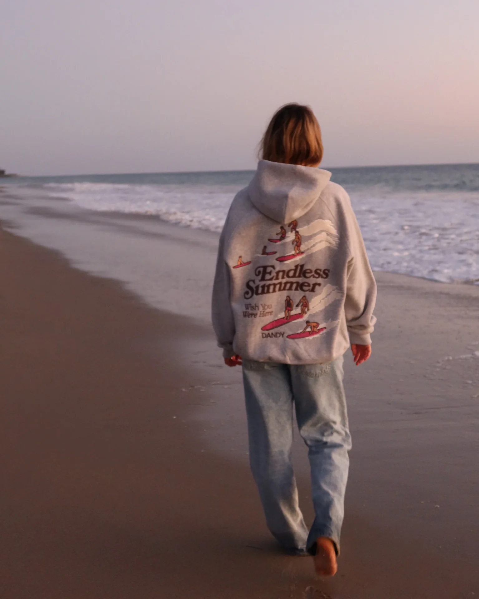 "Endless Summer" Oversized Lux Hoodie in Dark Heather - Image 7