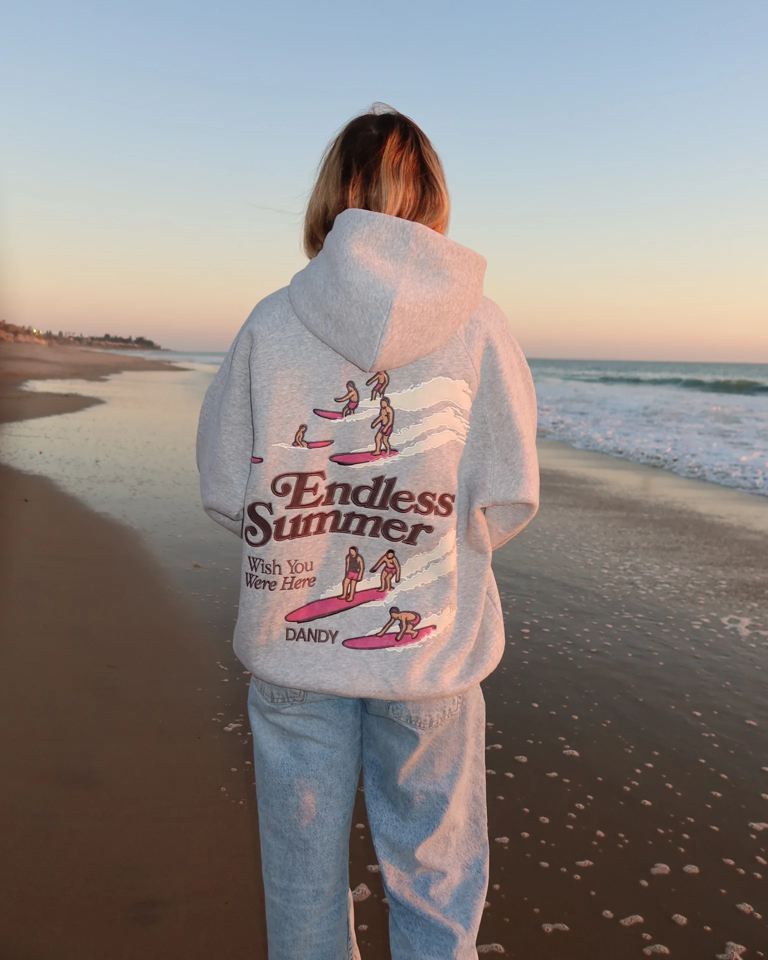 "Endless Summer" Oversized Lux Hoodie in Dark Heather - Image 9