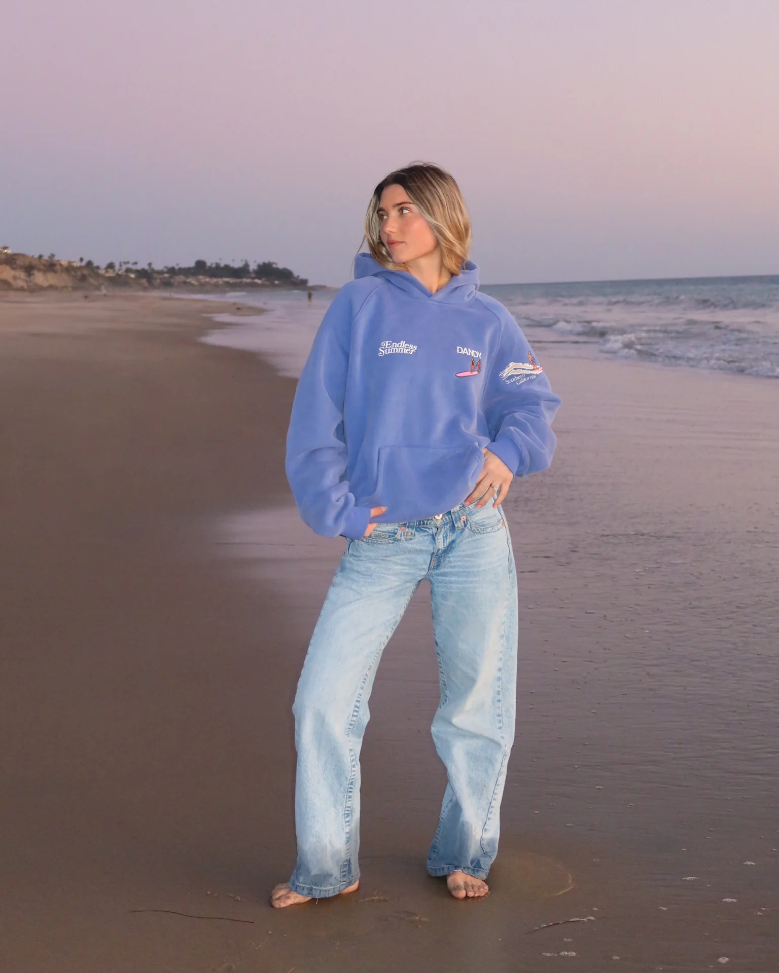 "Endless Summer" Oversized Lux Hoodie in Vintage Washed Blue - Image 10