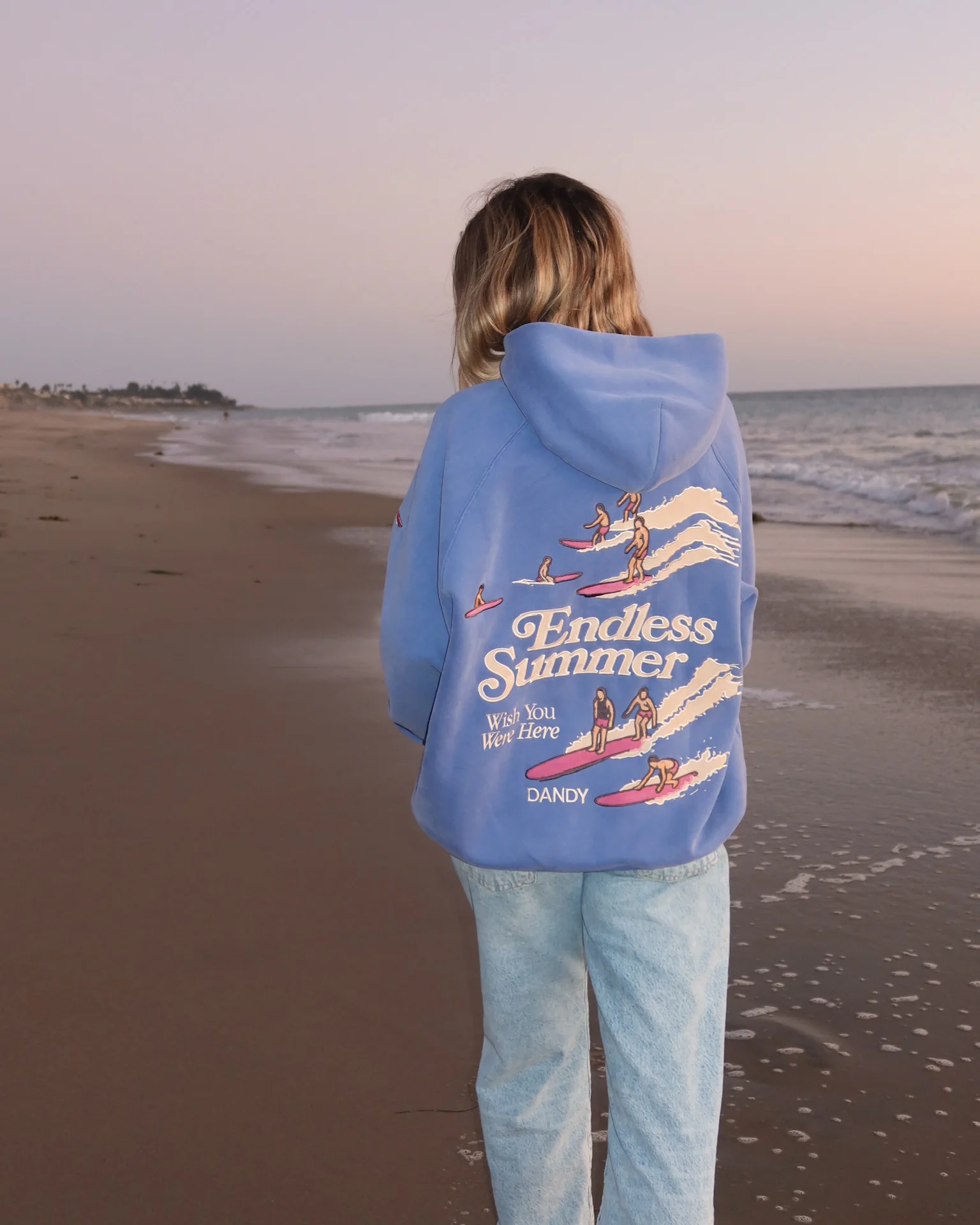 "Endless Summer" Oversized Lux Hoodie in Vintage Washed Blue - Image 11