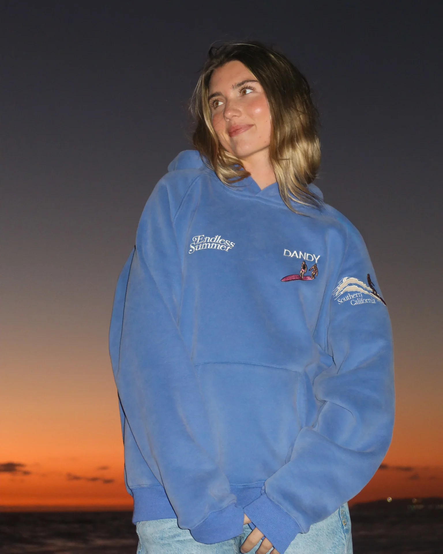 "Endless Summer" Oversized Lux Hoodie in Vintage Washed Blue - Image 12
