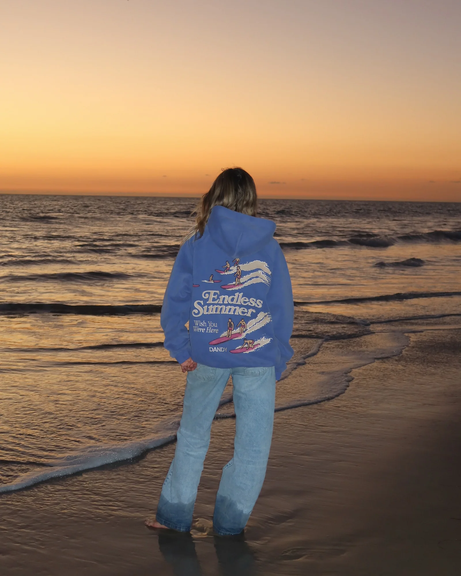 "Endless Summer" Oversized Lux Hoodie in Vintage Washed Blue - Image 16