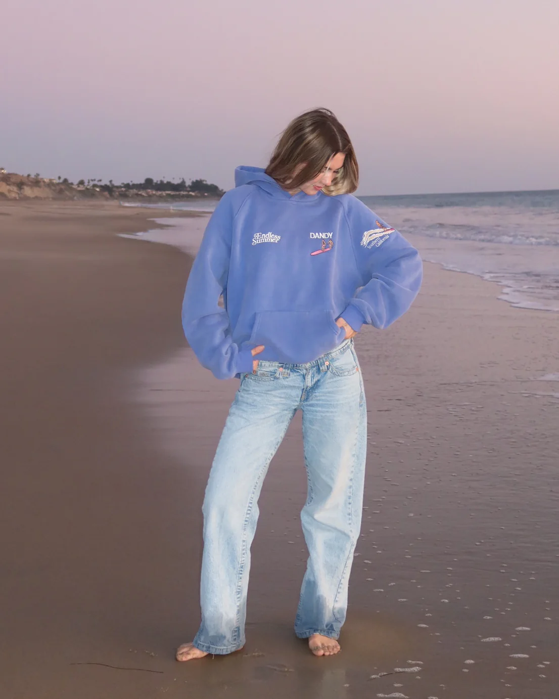 "Endless Summer" Oversized Lux Hoodie in Vintage Washed Blue - Image 2