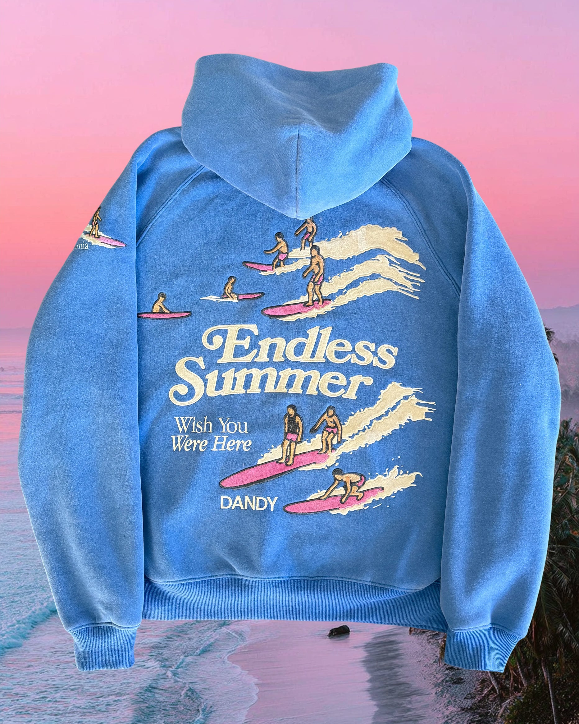 "Endless Summer" Oversized Lux Hoodie in Vintage Washed Blue - Image 4