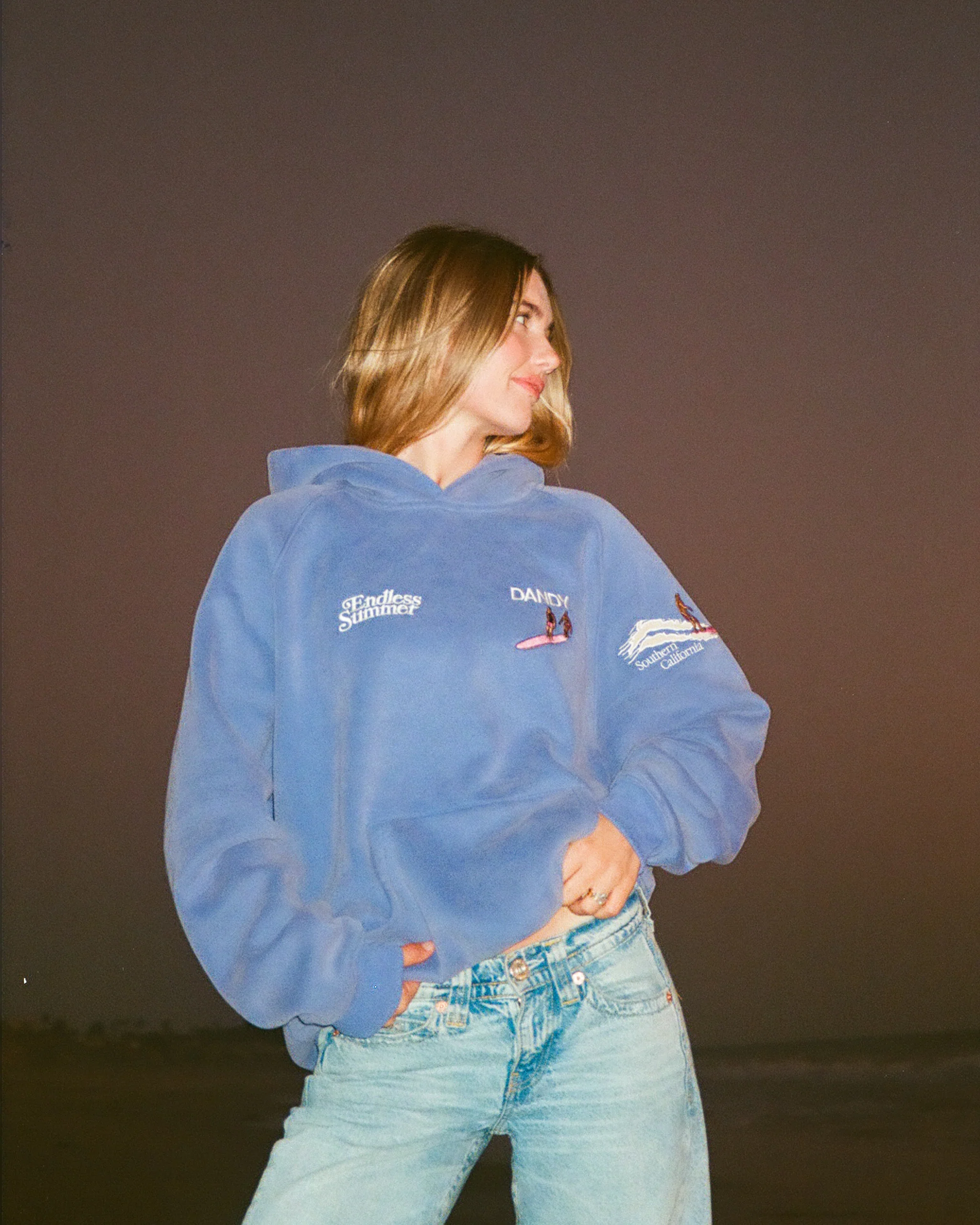 "Endless Summer" Oversized Lux Hoodie in Vintage Washed Blue - Image 6