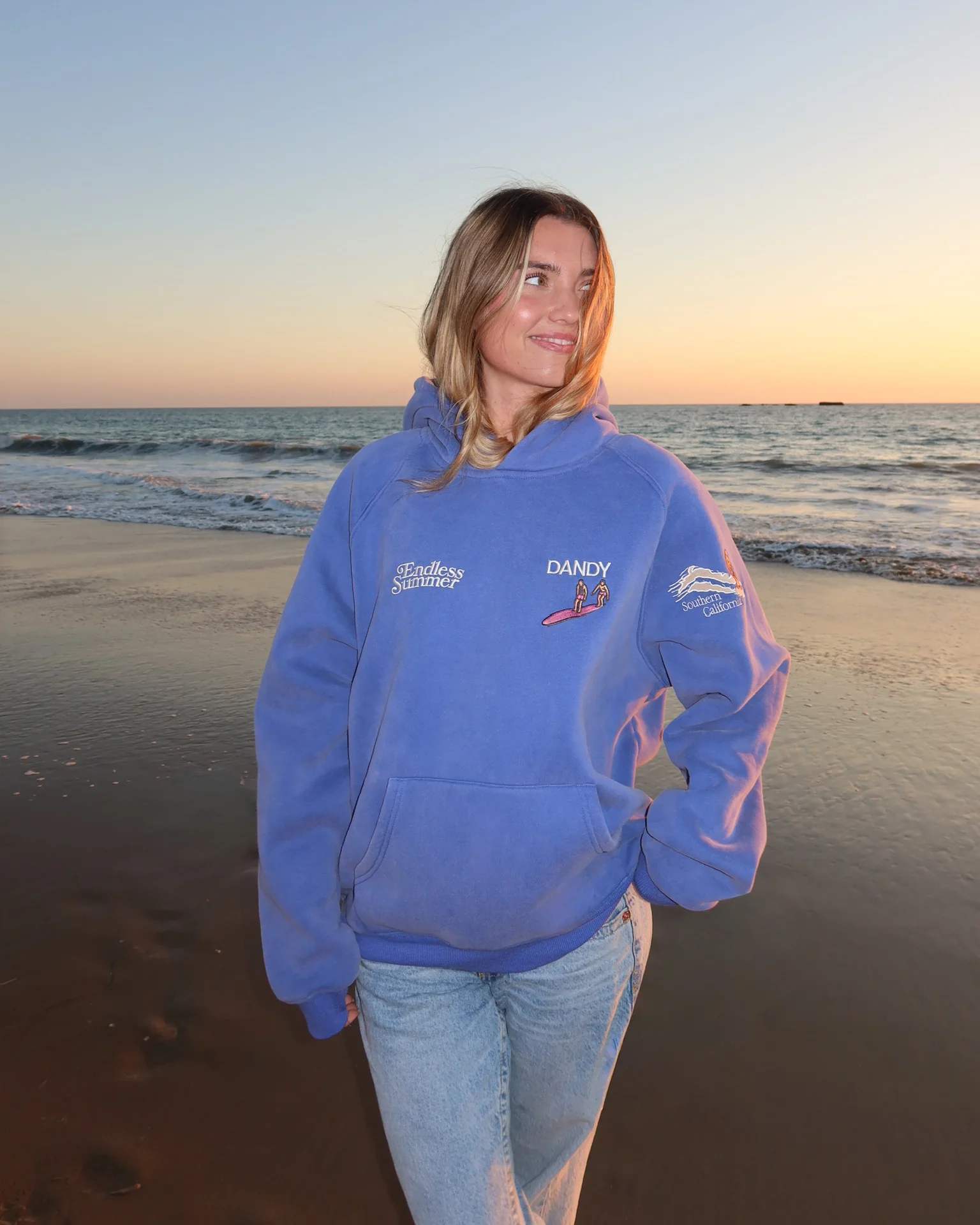"Endless Summer" Oversized Lux Hoodie in Vintage Washed Blue - Image 8