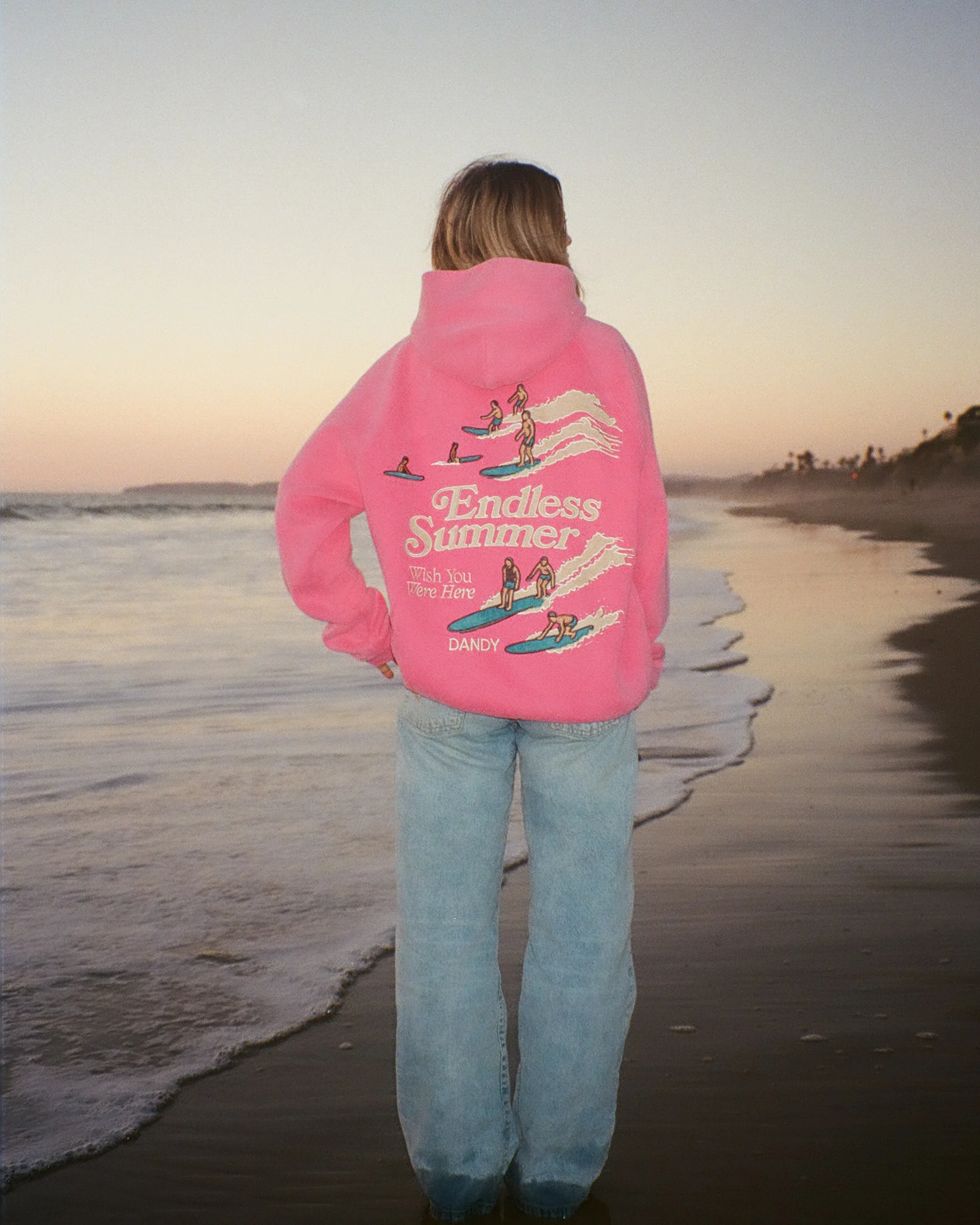 "Endless Summer" Oversized Lux Hoodie in Vintage Washed Pink - Image 10