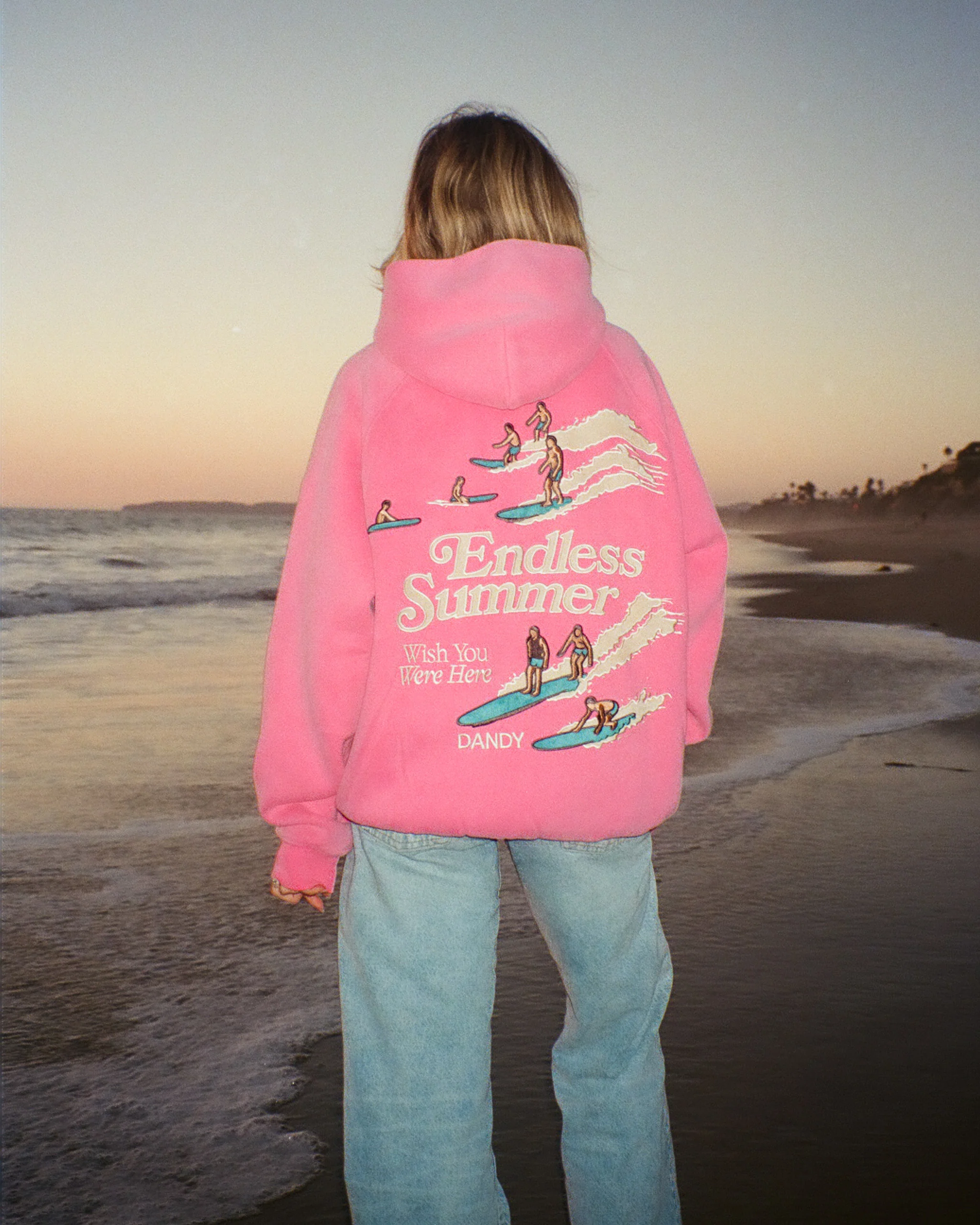 "Endless Summer" Oversized Lux Hoodie in Vintage Washed Pink - Image 11