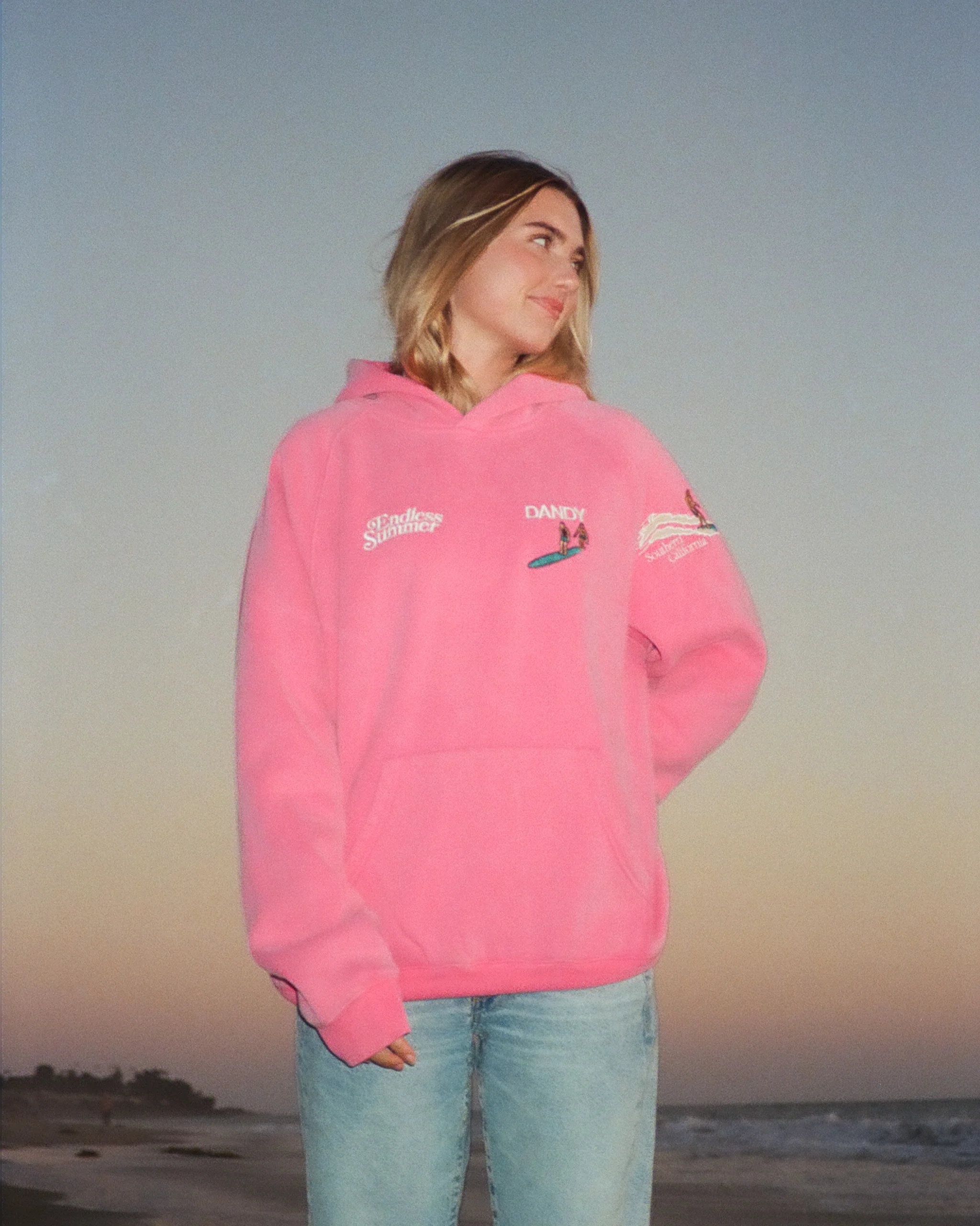 "Endless Summer" Oversized Lux Hoodie in Vintage Washed Pink - Image 2