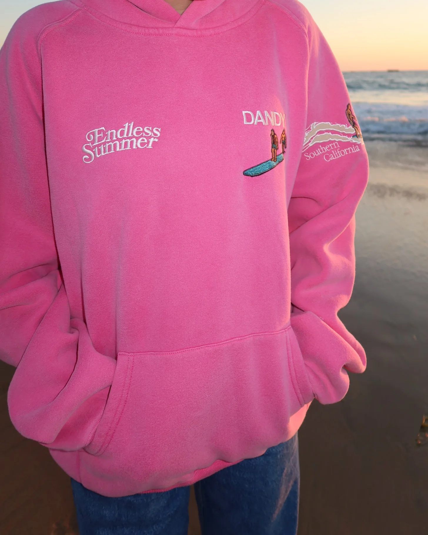 "Endless Summer" Oversized Lux Hoodie in Vintage Washed Pink - Image 4