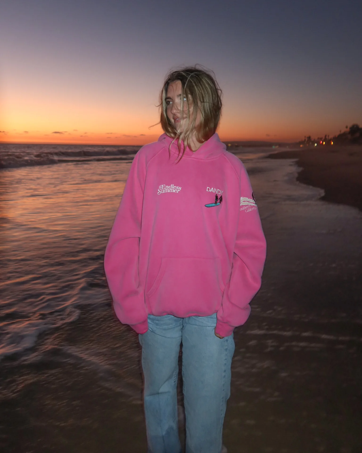 "Endless Summer" Oversized Lux Hoodie in Vintage Washed Pink - Image 7