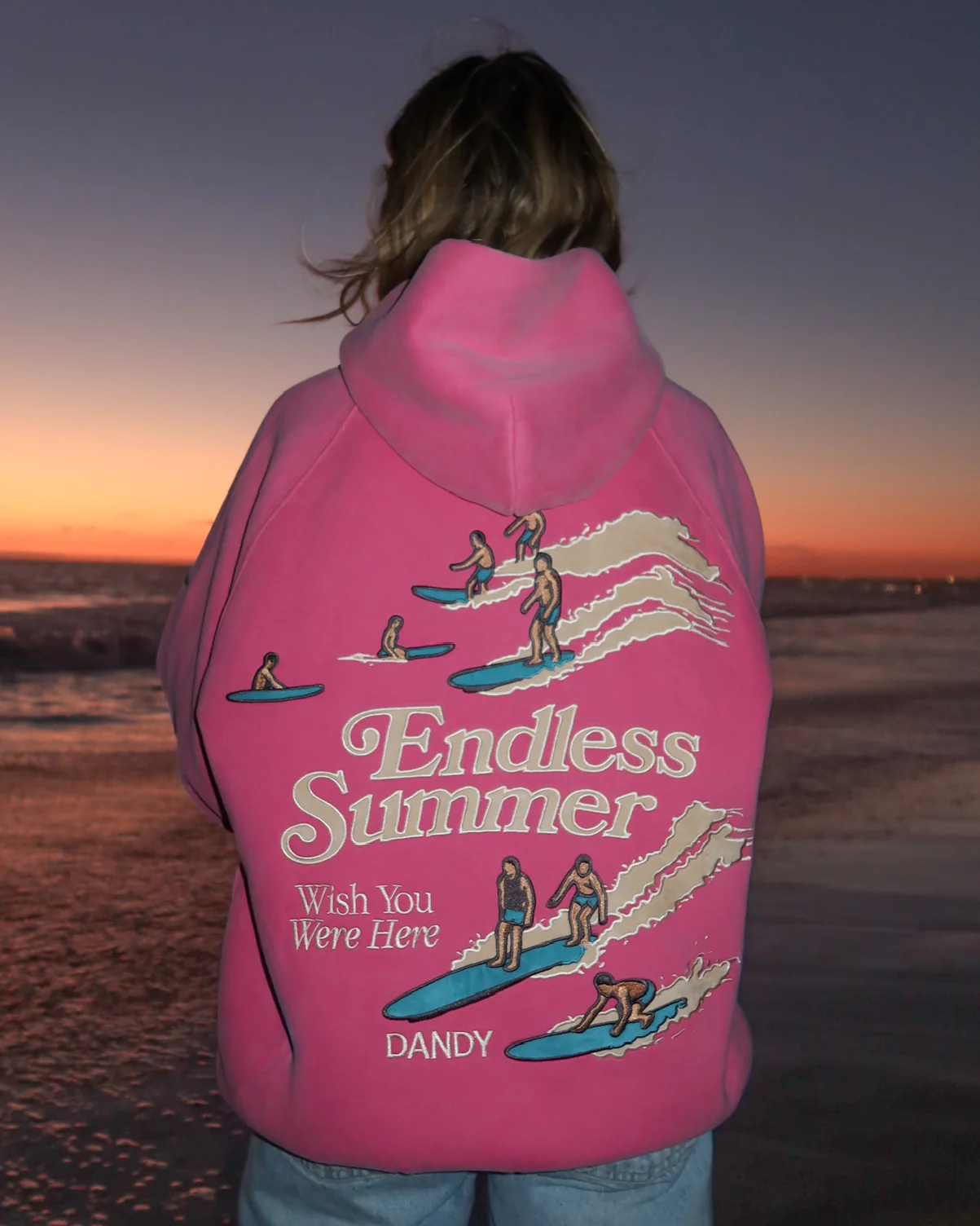"Endless Summer" Oversized Lux Hoodie in Vintage Washed Pink - Image 8