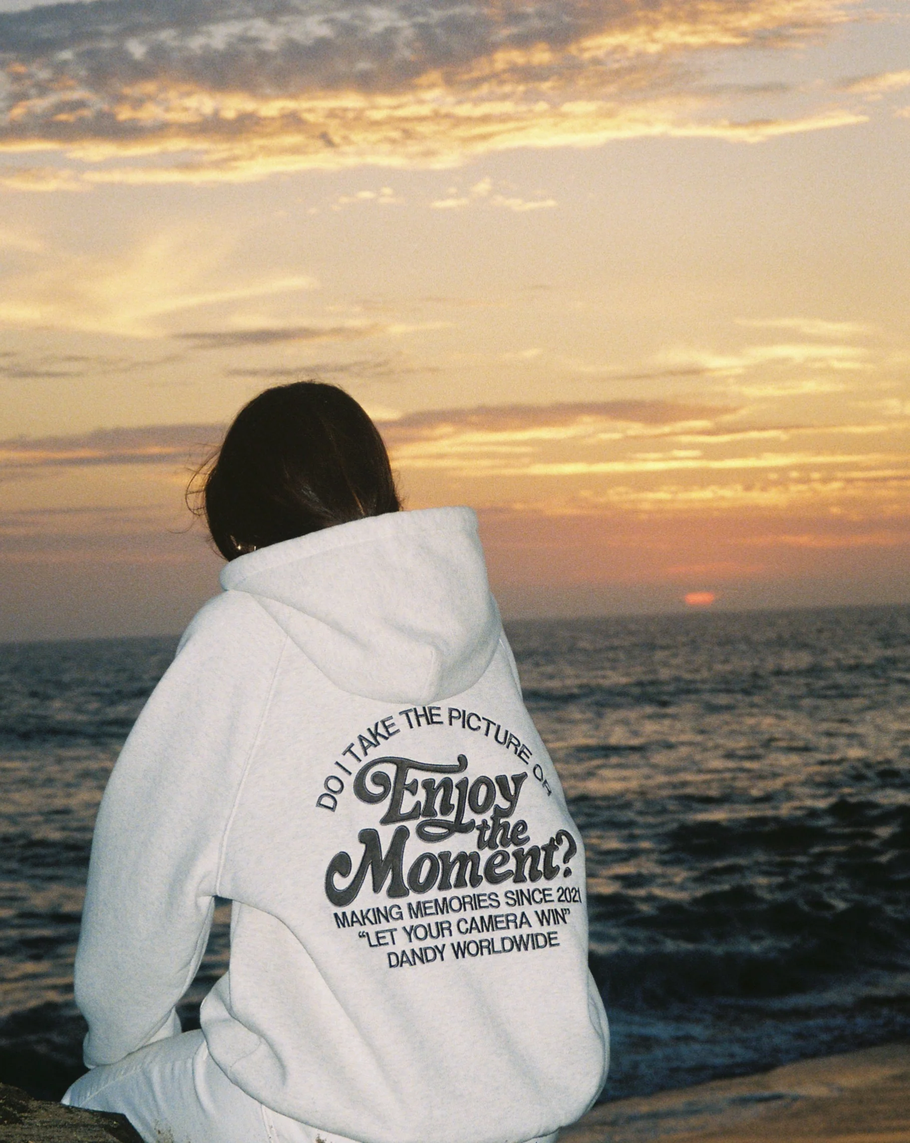 "Enjoy the Moment" Oversized Lux Hoodie in Heather Gray - Image 13