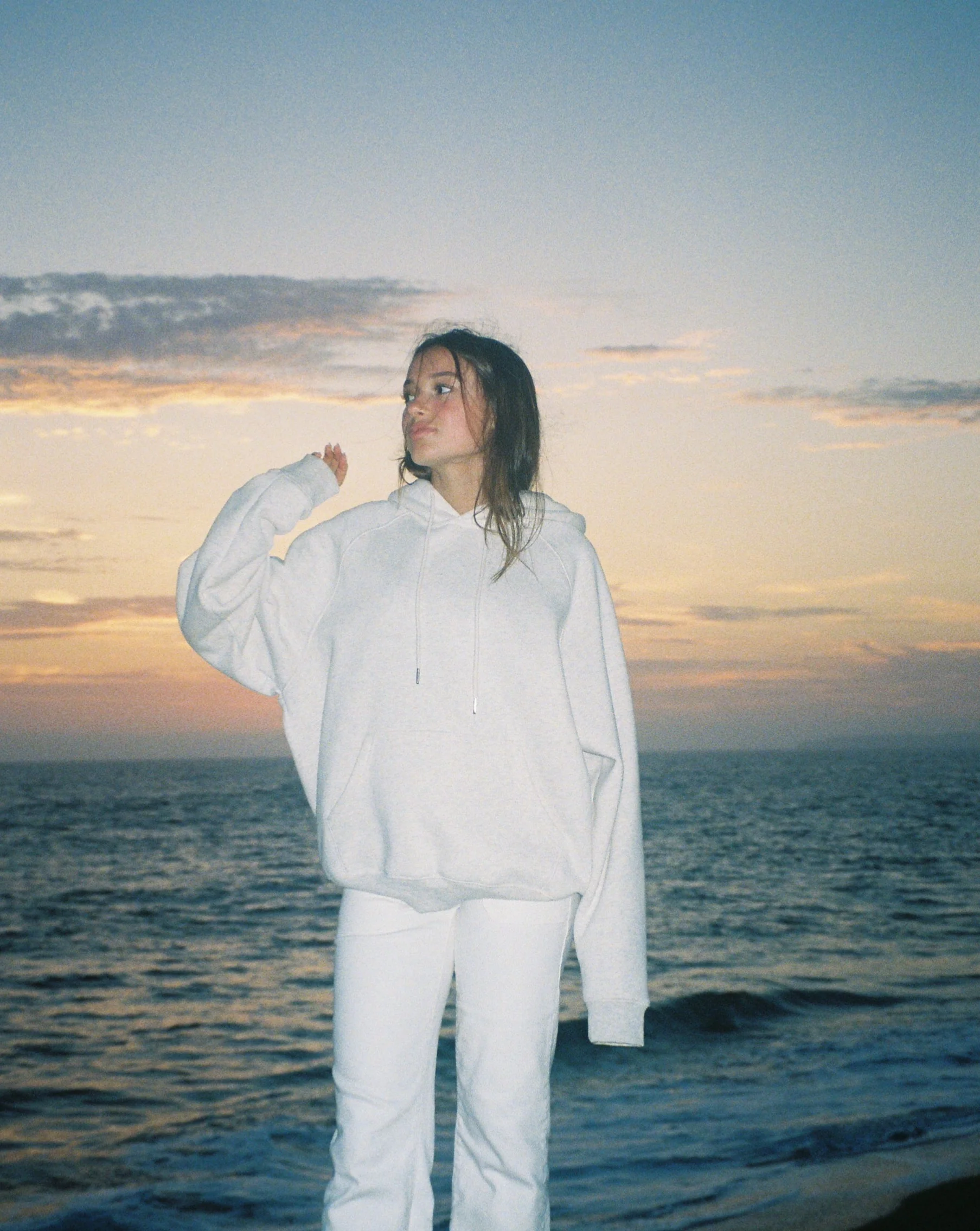 "Enjoy the Moment" Oversized Lux Hoodie in Heather Gray - Image 2