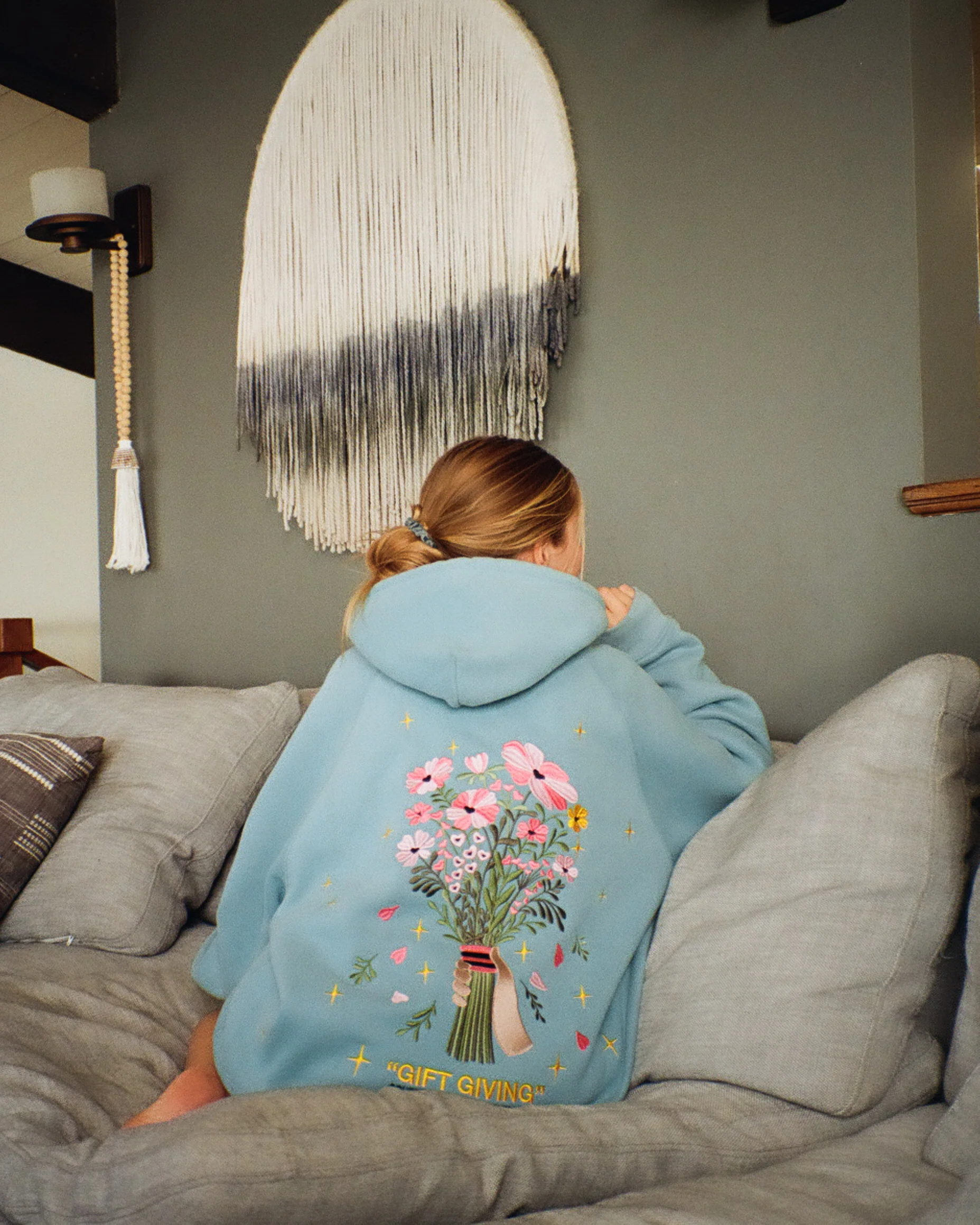 "Gift Giving" Oversized Lux Hoodie in Blue - Image 14