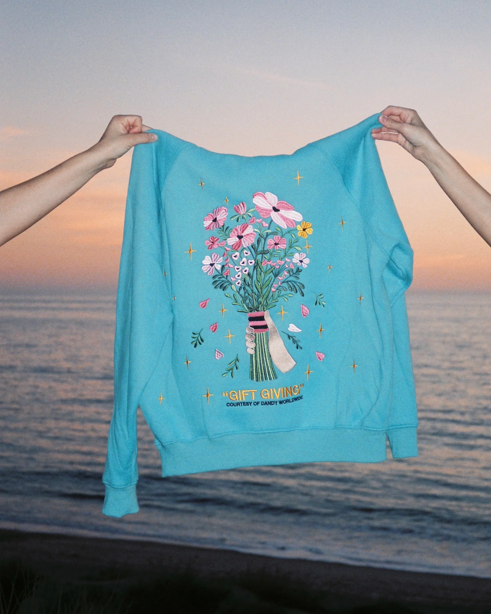 "Gift Giving" Oversized Lux Hoodie in Blue - Image 7
