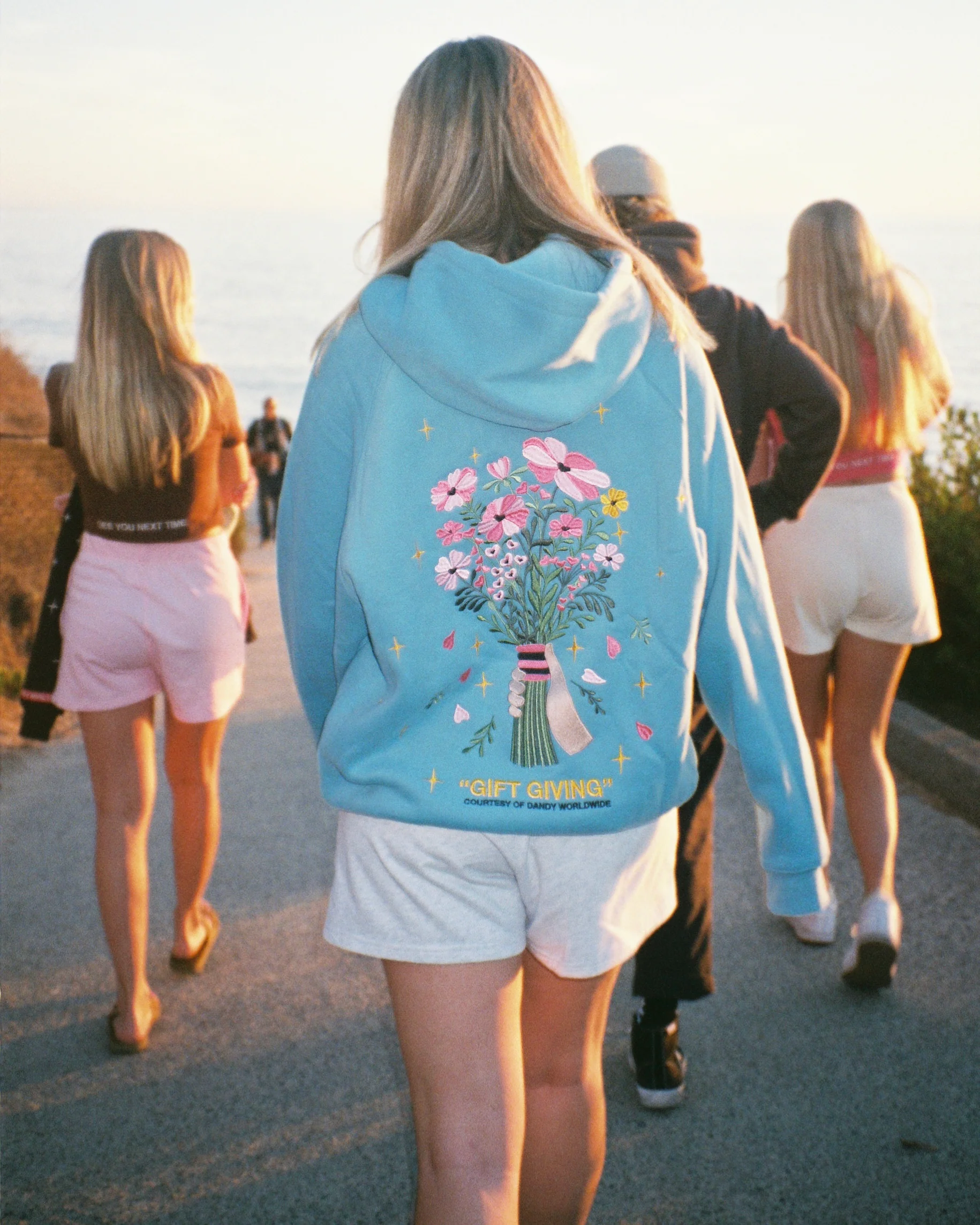 "Gift Giving" Oversized Lux Hoodie in Blue - Image 9