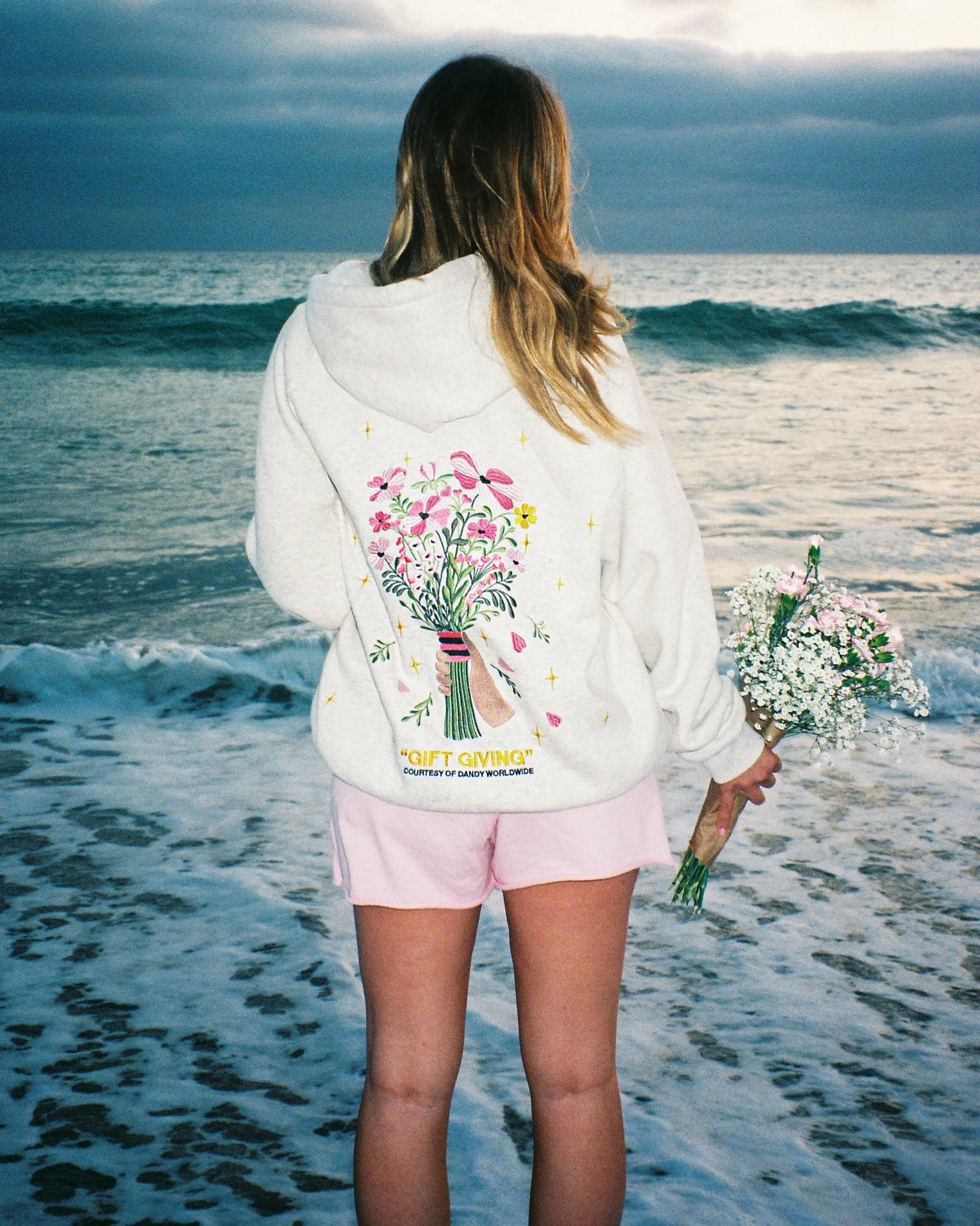 "Gift Giving" Oversized Lux Hoodie in Heather Gray - Image 20