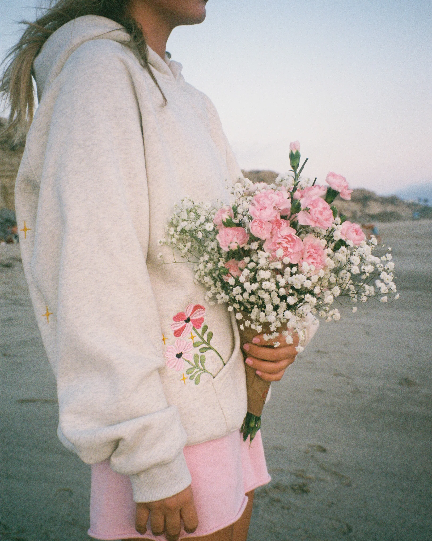 "Gift Giving" Oversized Lux Hoodie in Heather Gray - Image 6