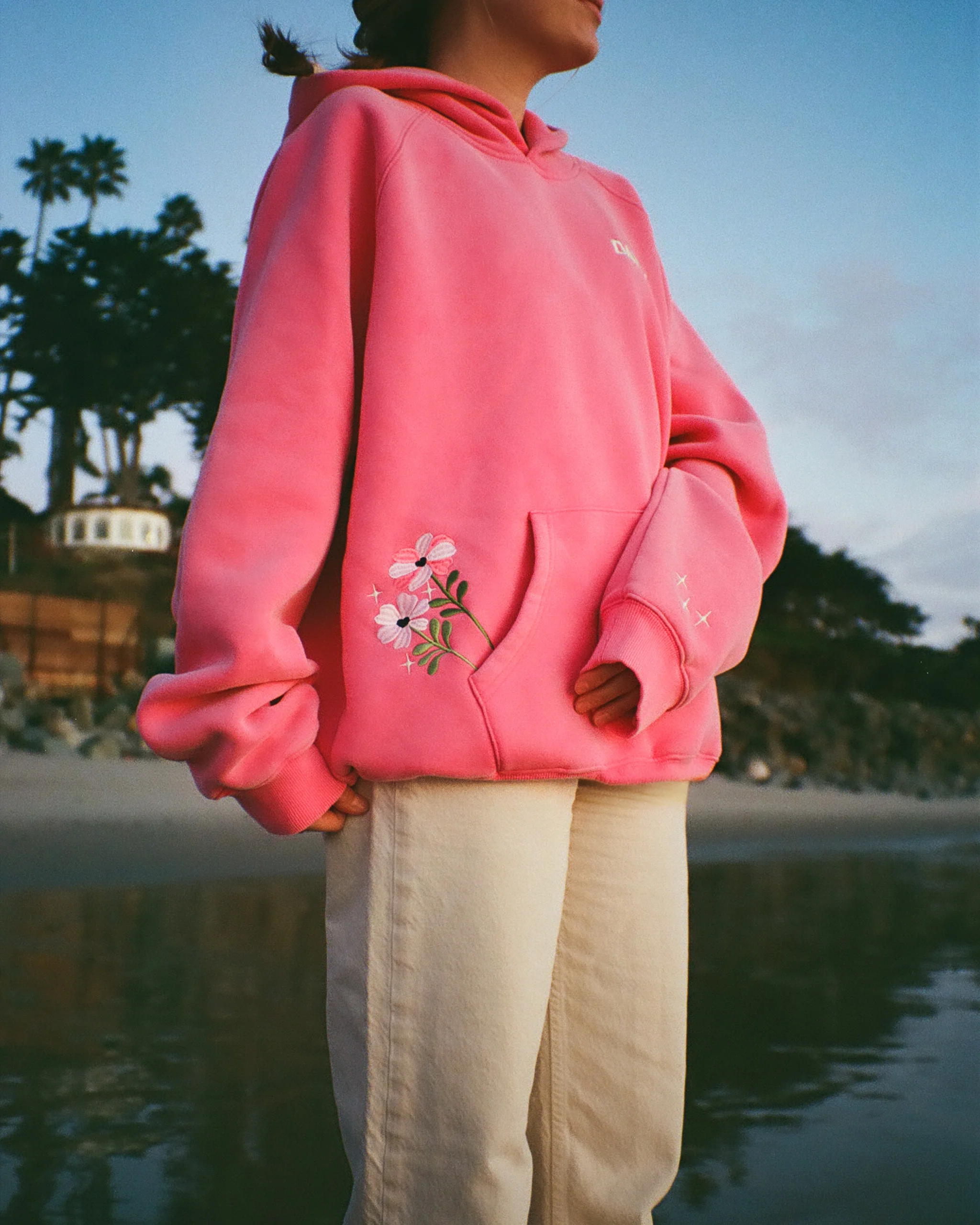 "Gift Giving" Oversized Lux Hoodie in Vintage Washed Pink - Image 2