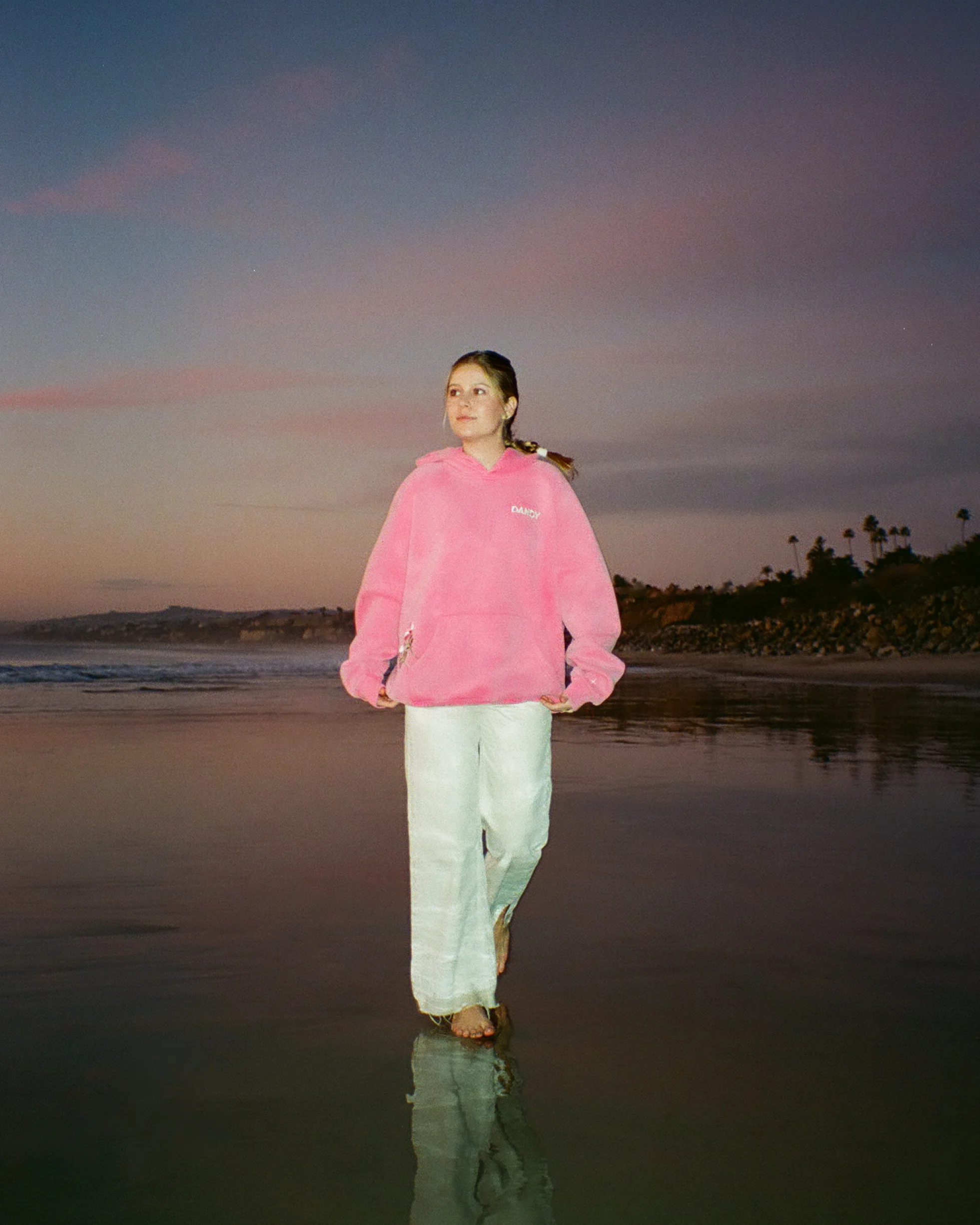 "Gift Giving" Oversized Lux Hoodie in Vintage Washed Pink - Image 3