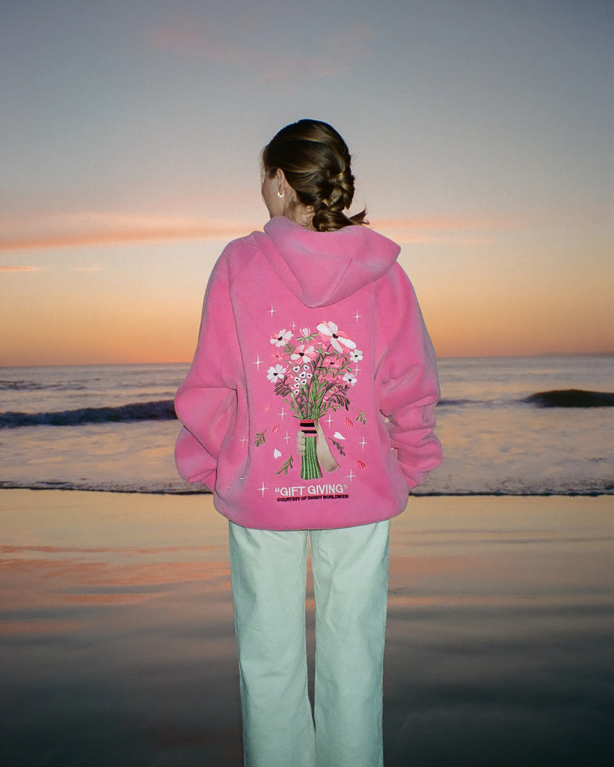 "Gift Giving" Oversized Lux Hoodie in Vintage Washed Pink - Image 7