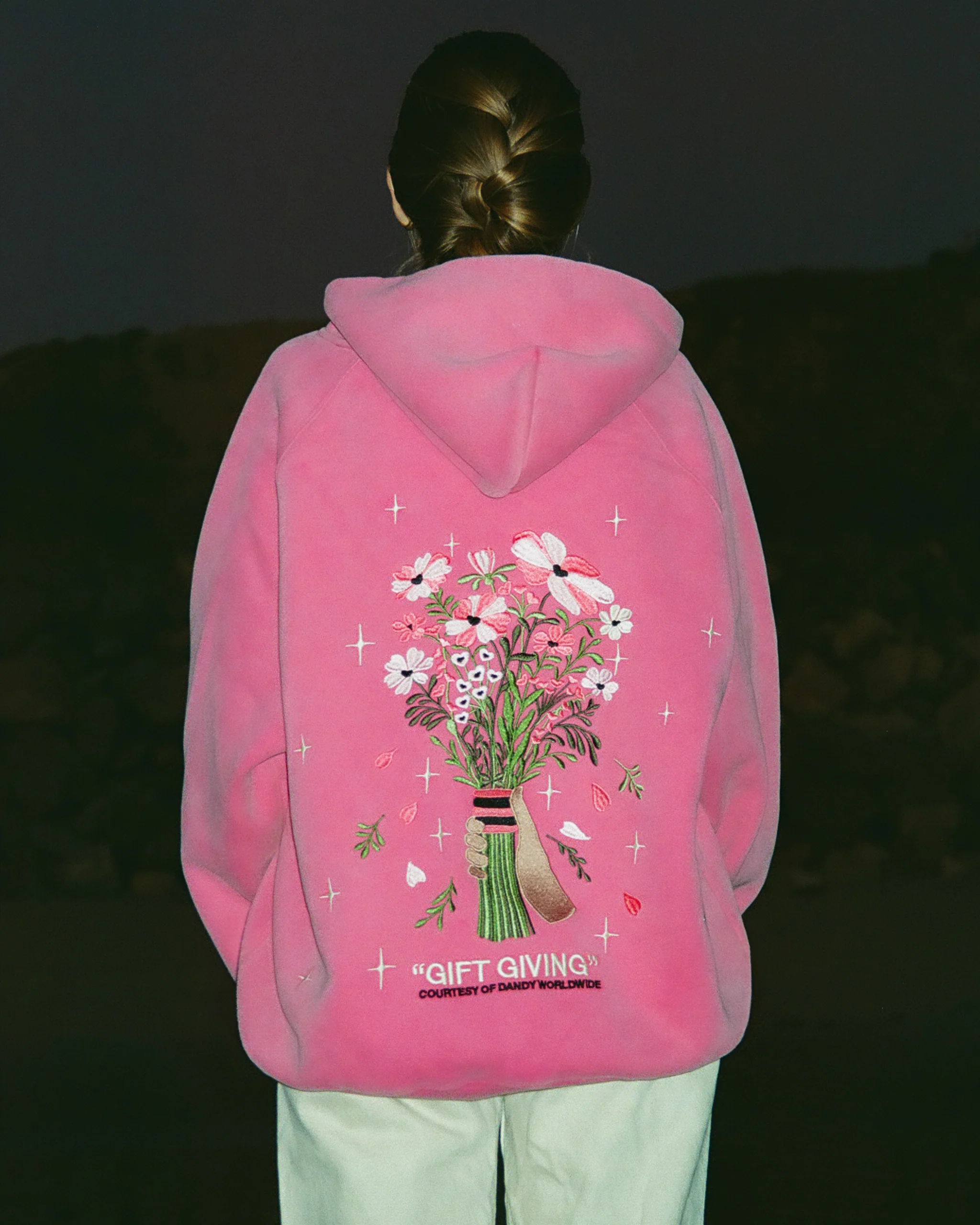 "Gift Giving" Oversized Lux Hoodie in Vintage Washed Pink - Image 8