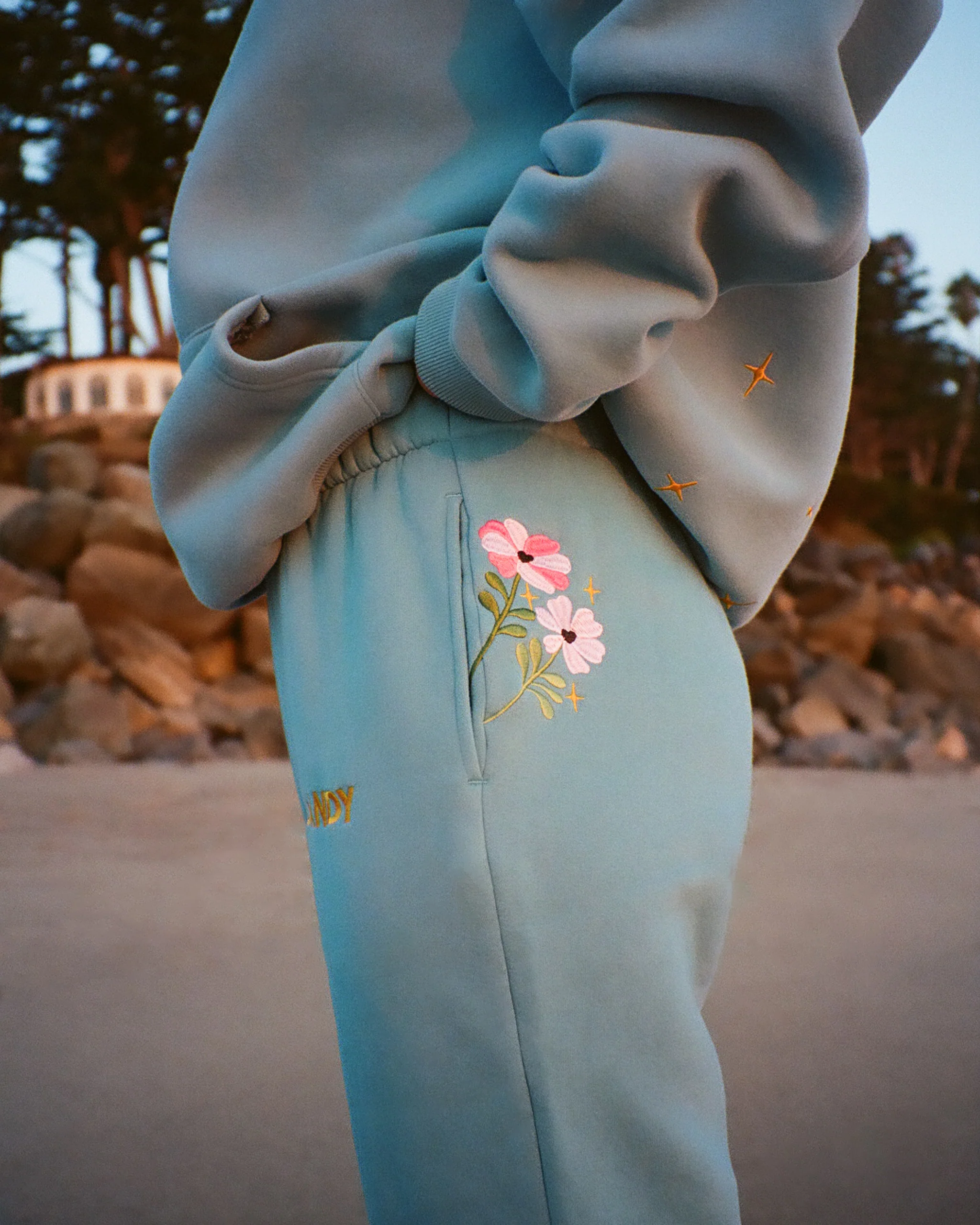 "Gift Giving" Sweatpants in Blue - Image 2