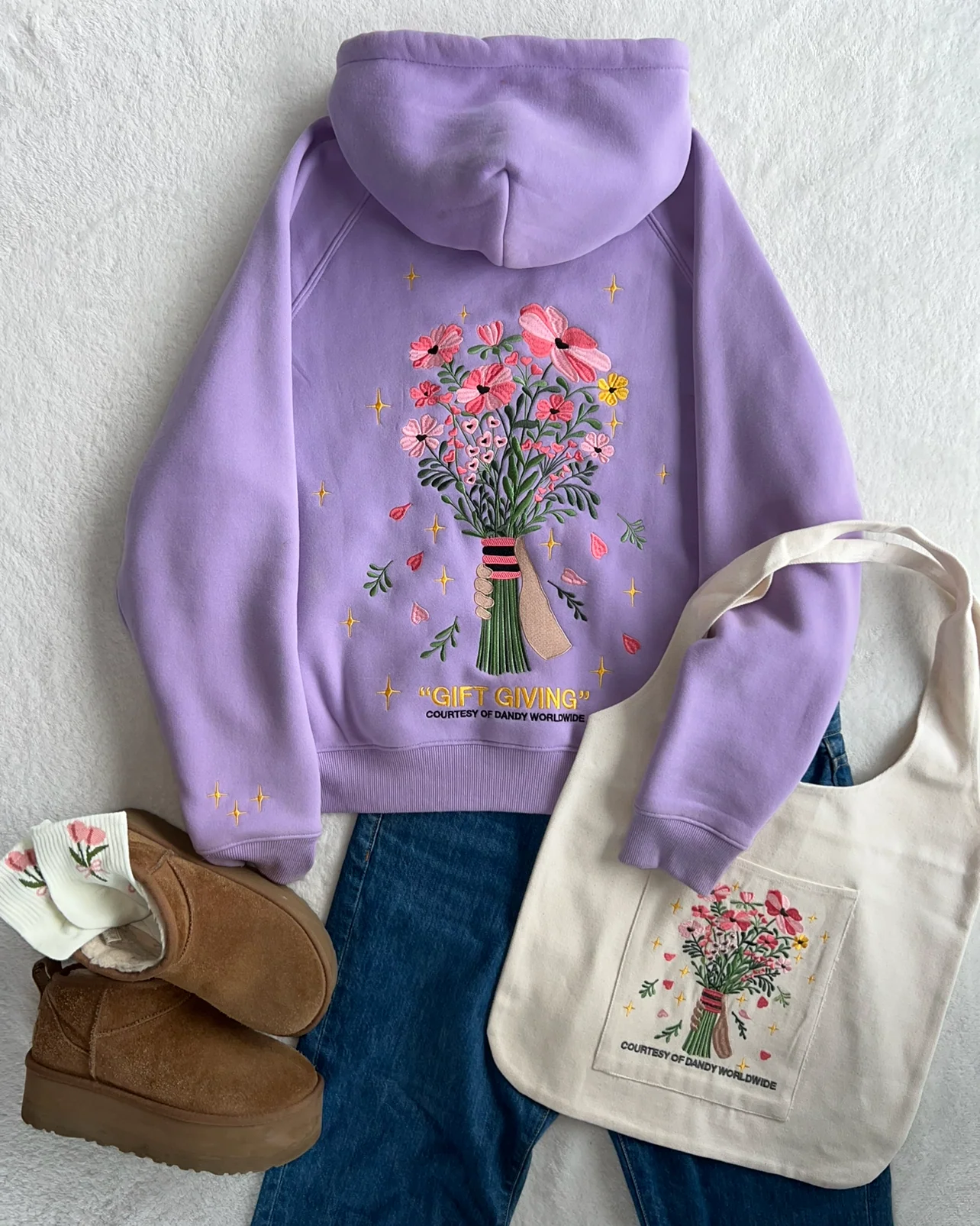 "Gift Giving" Embroidered Tote Bag - Image 4