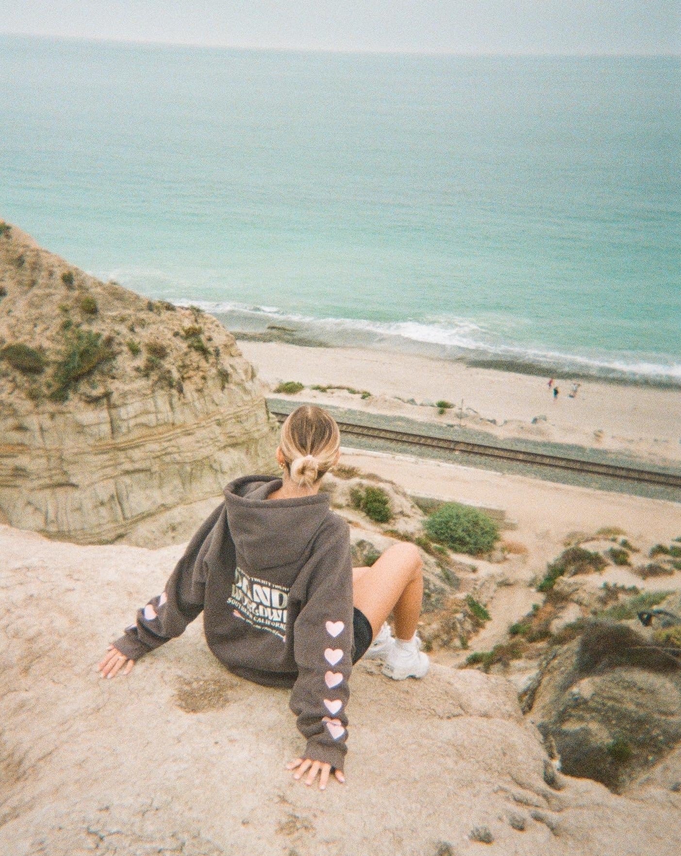 "Heart on My Sleeve" Oversized Lux Hoodie in Charcoal Gray - Image 11